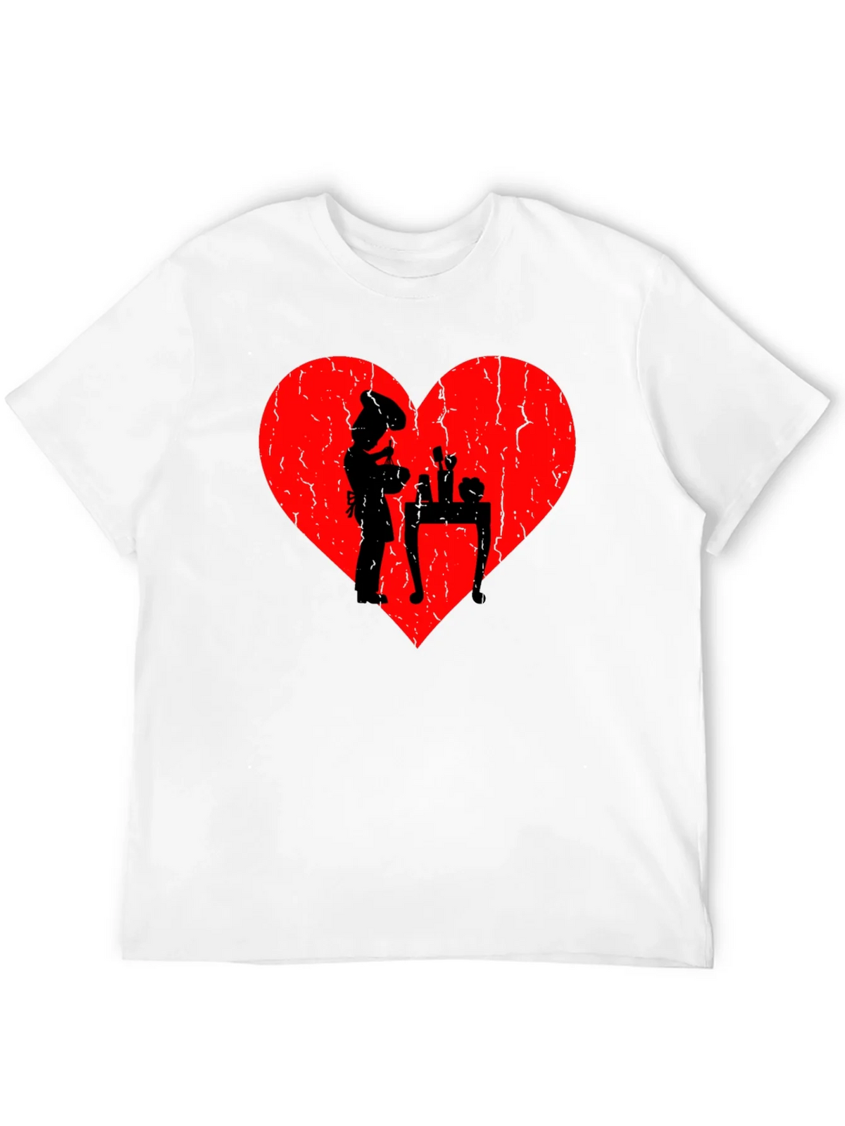 Chef Heart T-Shirt - I Love Cooking - Black Cotton Tee product image 11