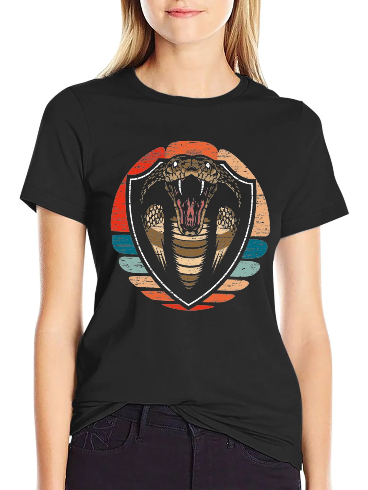 Cobra Graphic Tee - Retro Shield Design Soft Cotton product image 2