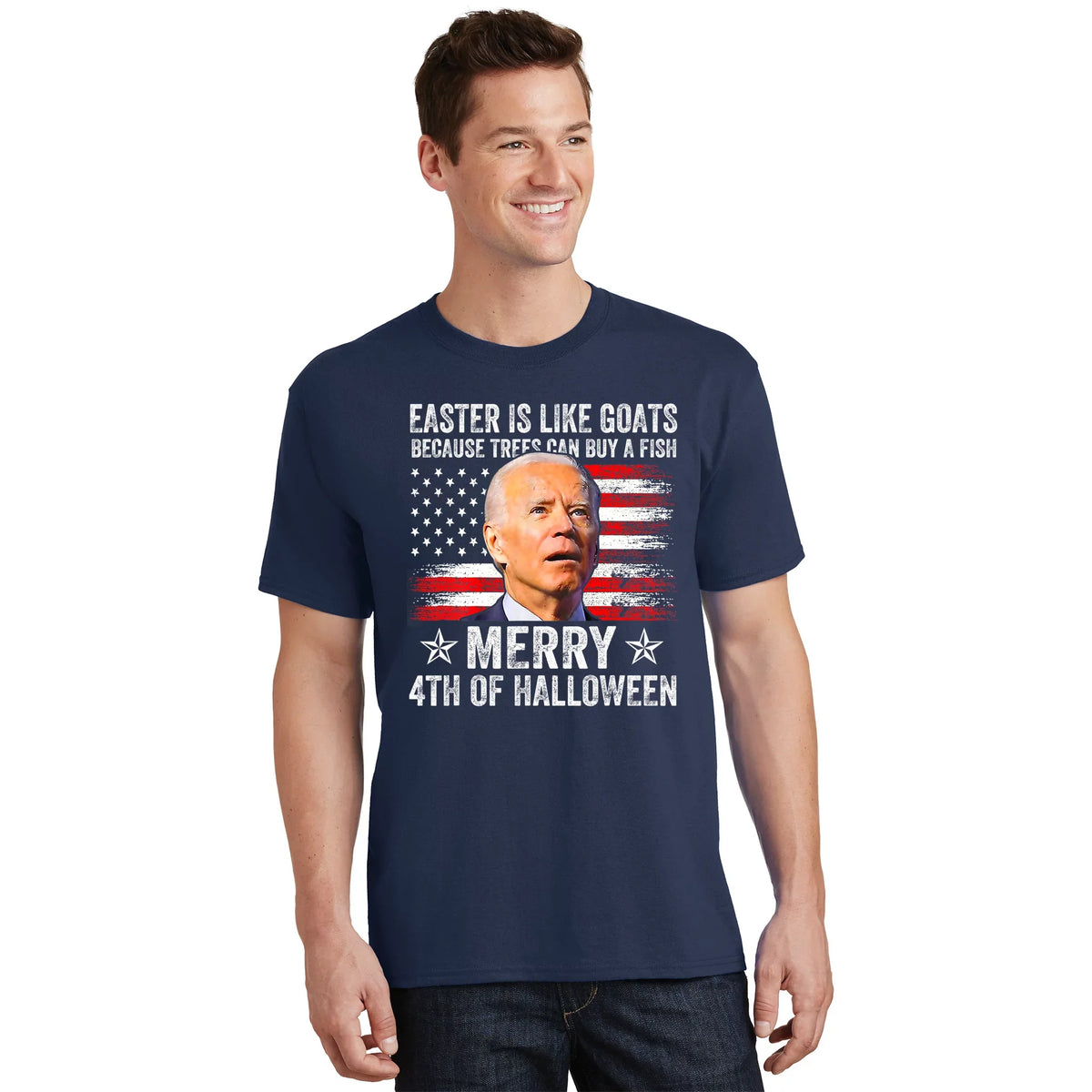 Anti Joe Biden Merry 4th Of Halloween Of July T-Shirt product image 1