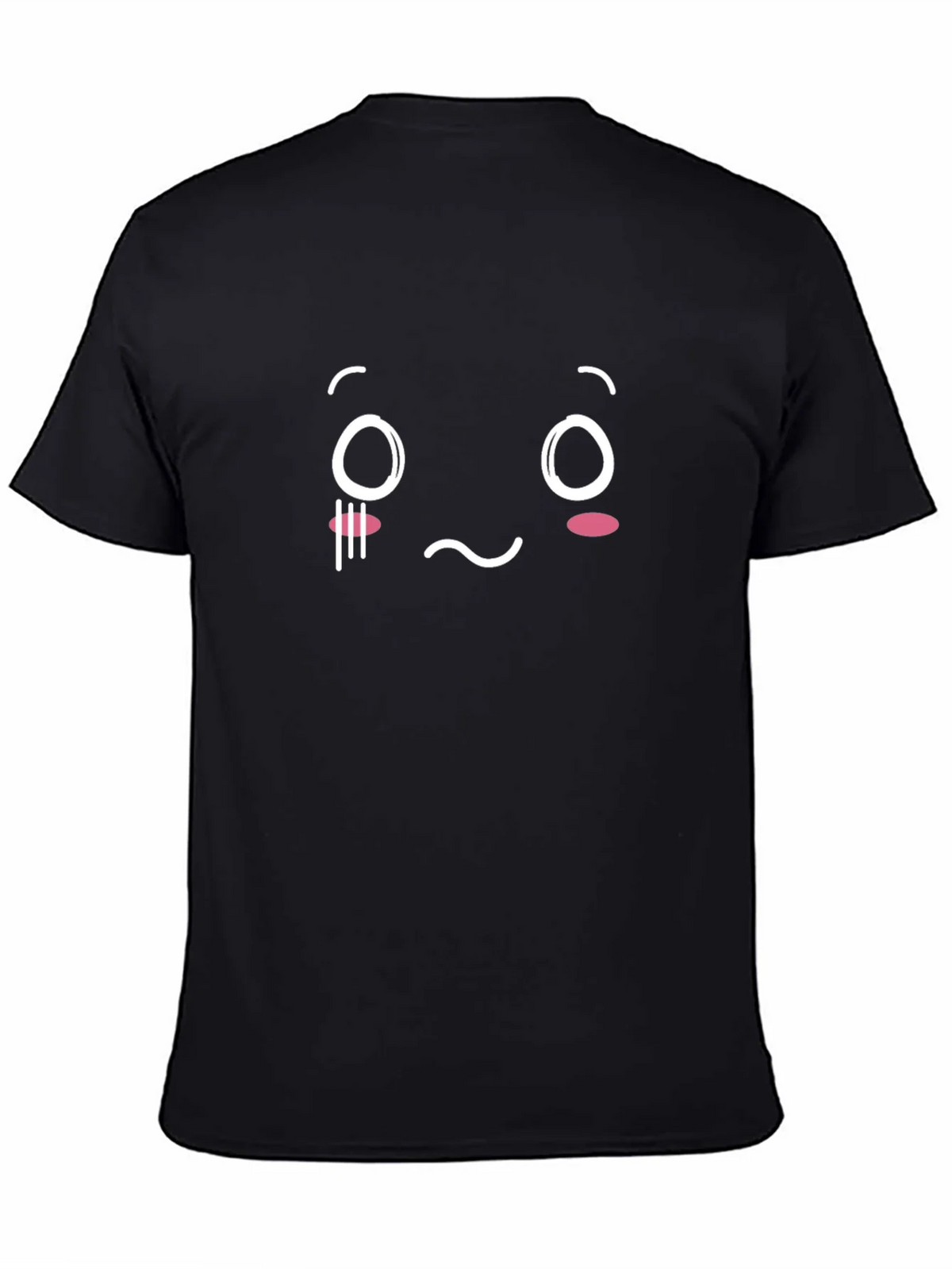 Sad Face Graphic T-Shirt - Black Cotton Blend product image 4