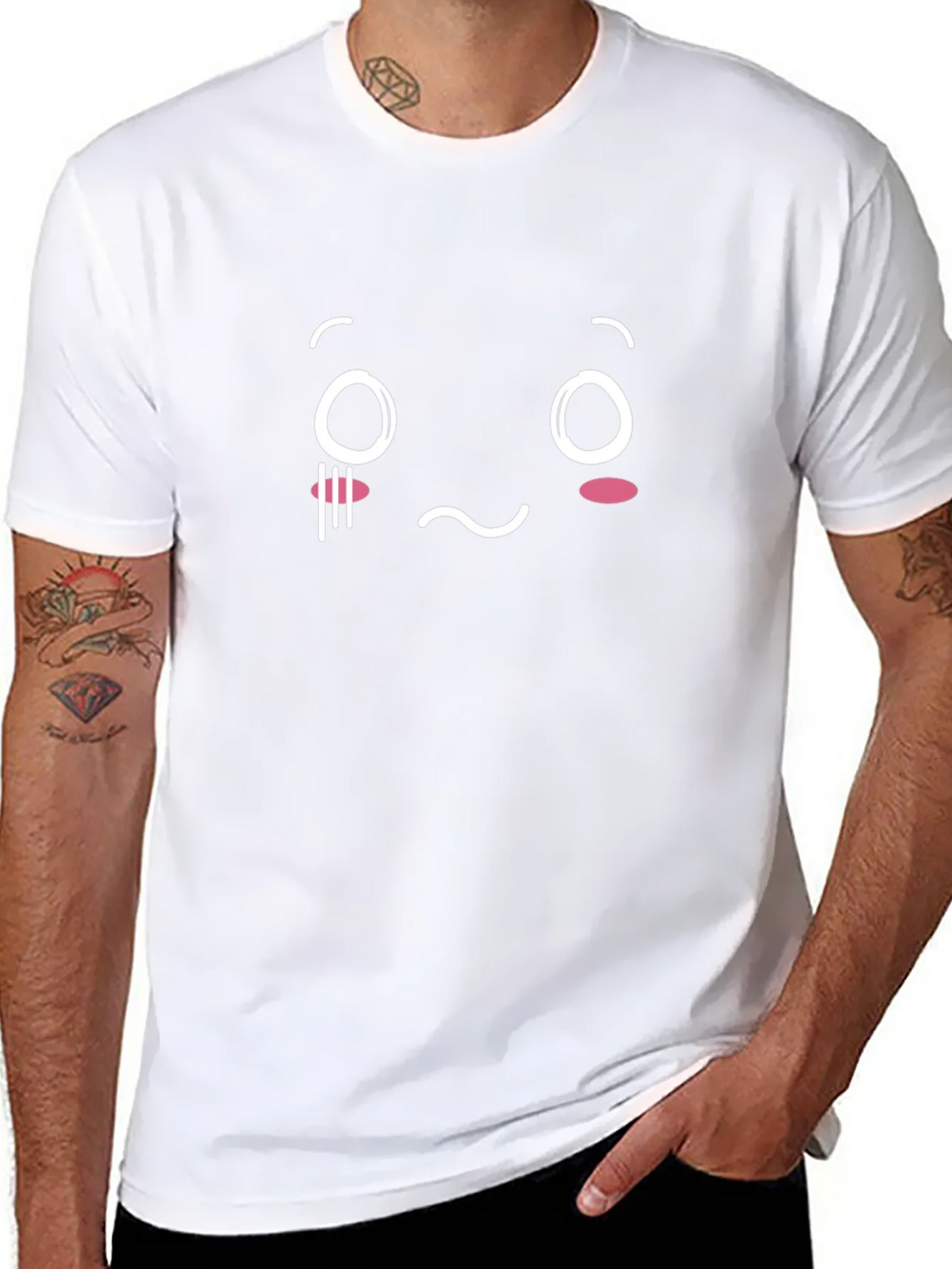 Sad Face Graphic T-Shirt - Black Cotton Blend product image 7