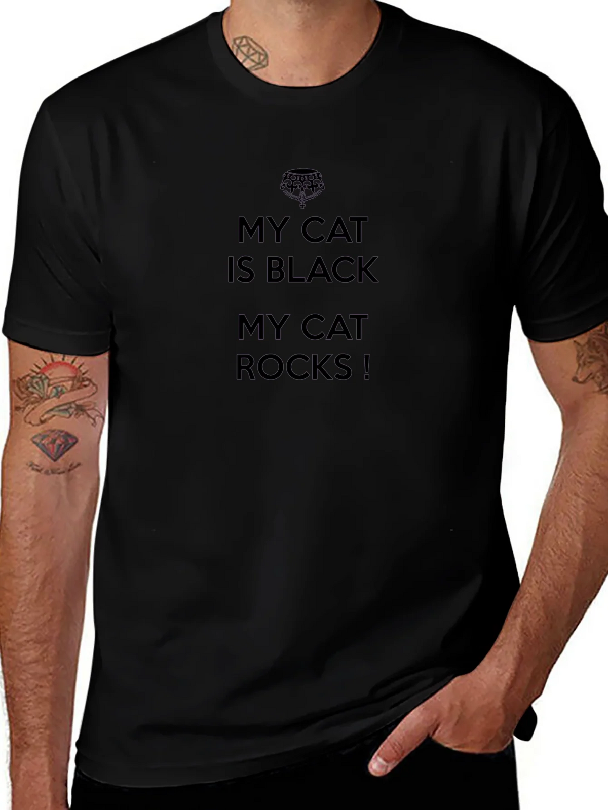 Black Cat Rocks Graphic Tee - Mens product image 1