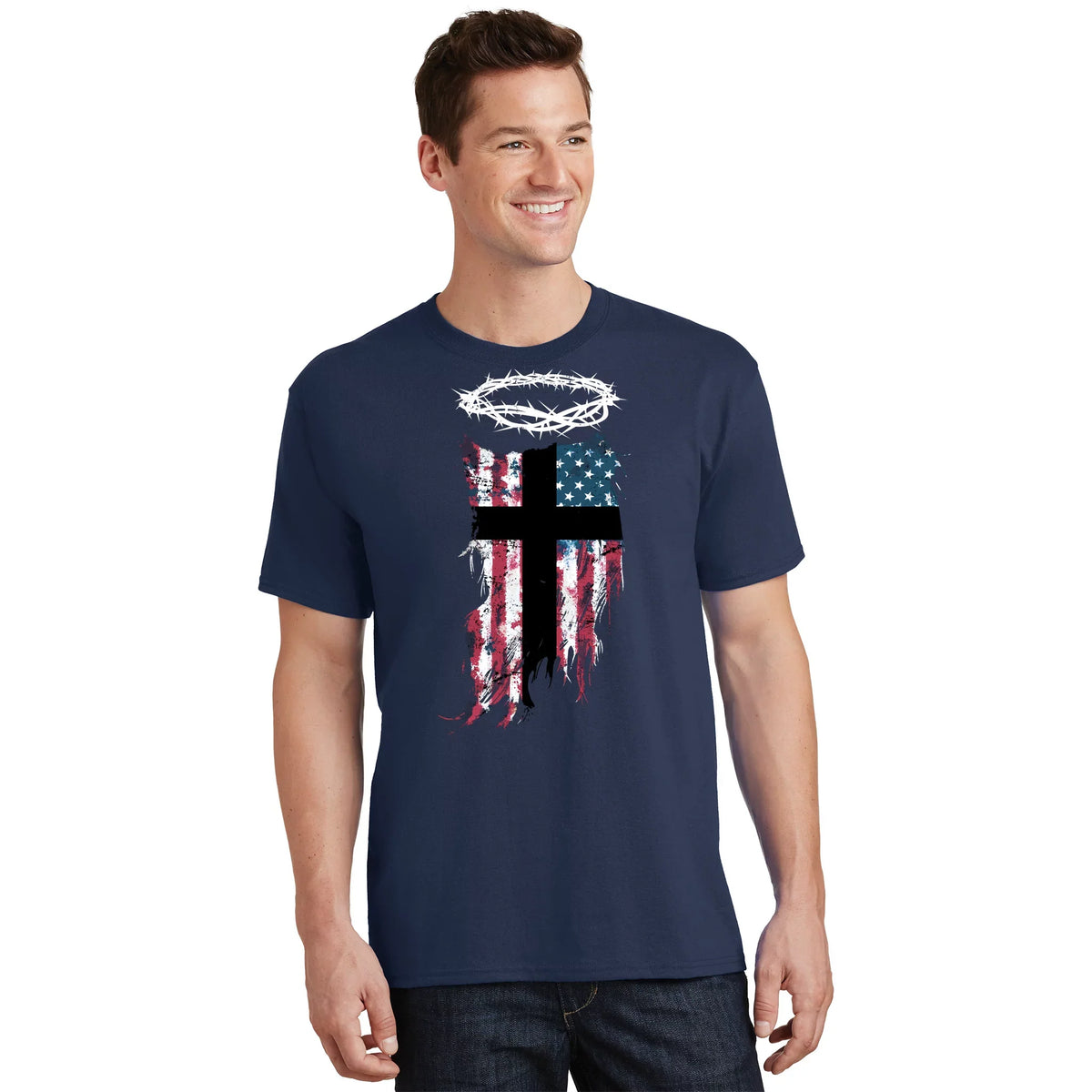 Christian Patriotic USA Flag T-Shirt product image 1