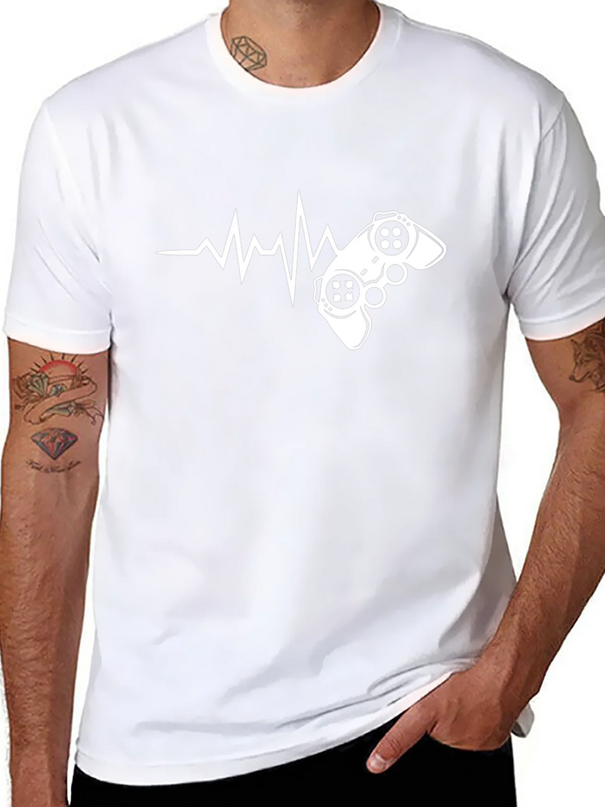 Gamer Heartbeat Graphic T-Shirt - Black product image 7