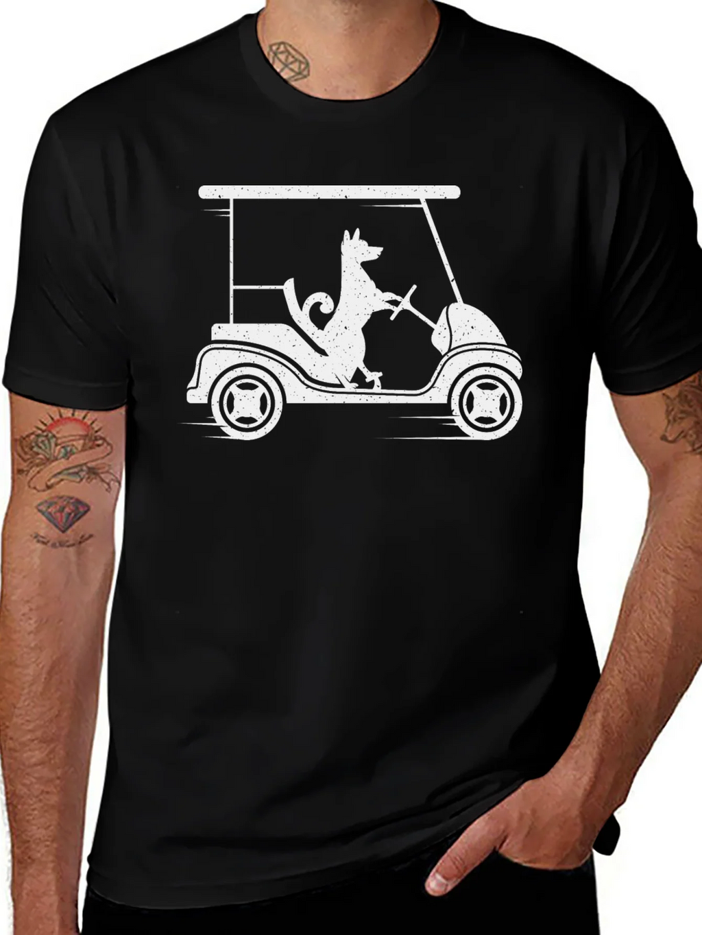Dog Golf Cart T-Shirt - Humorous Graphic Tee product image 1