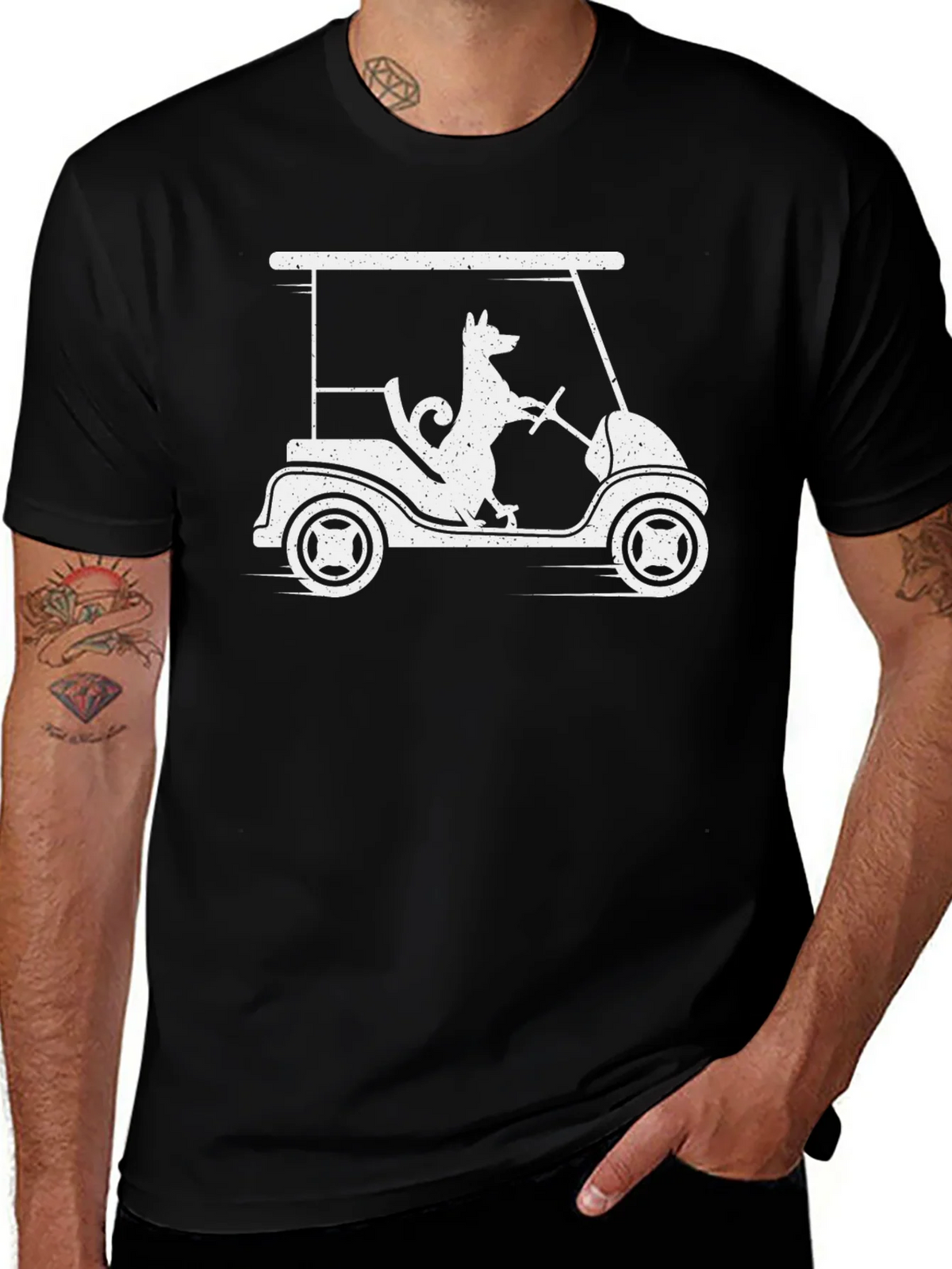 Dog Golf Cart T-Shirt - Humorous Graphic Tee product image 1