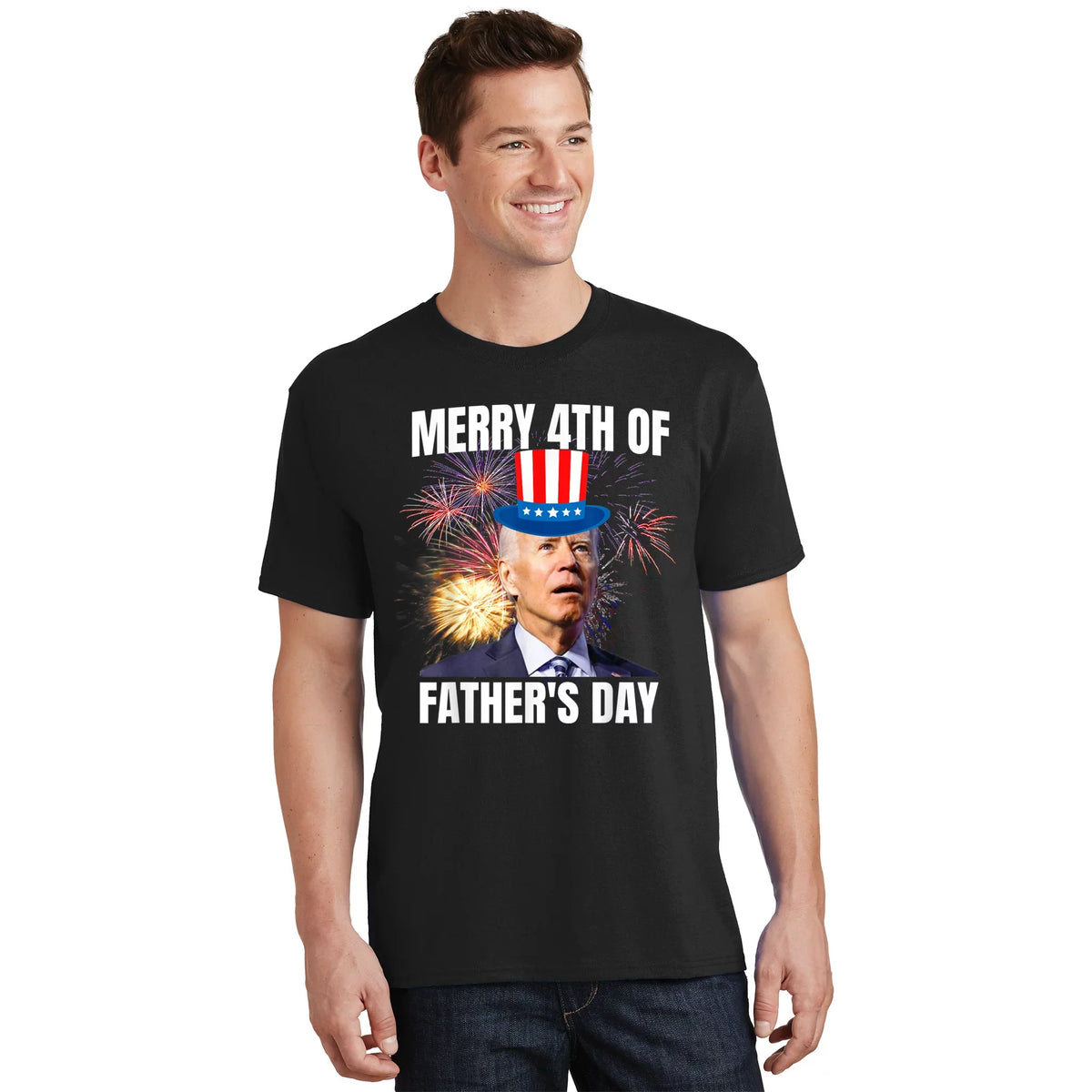 Joe Biden Merry 4th Of Father's Day Funny Of July T-Shirt product image 1
