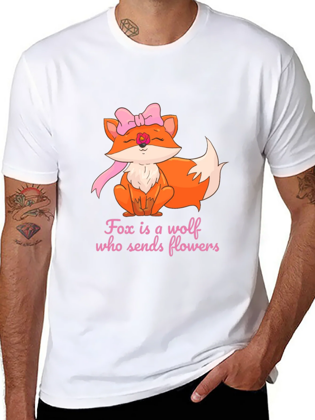 Fox Sends Flowers T-Shirt - Unique Graphic Tee product image 7
