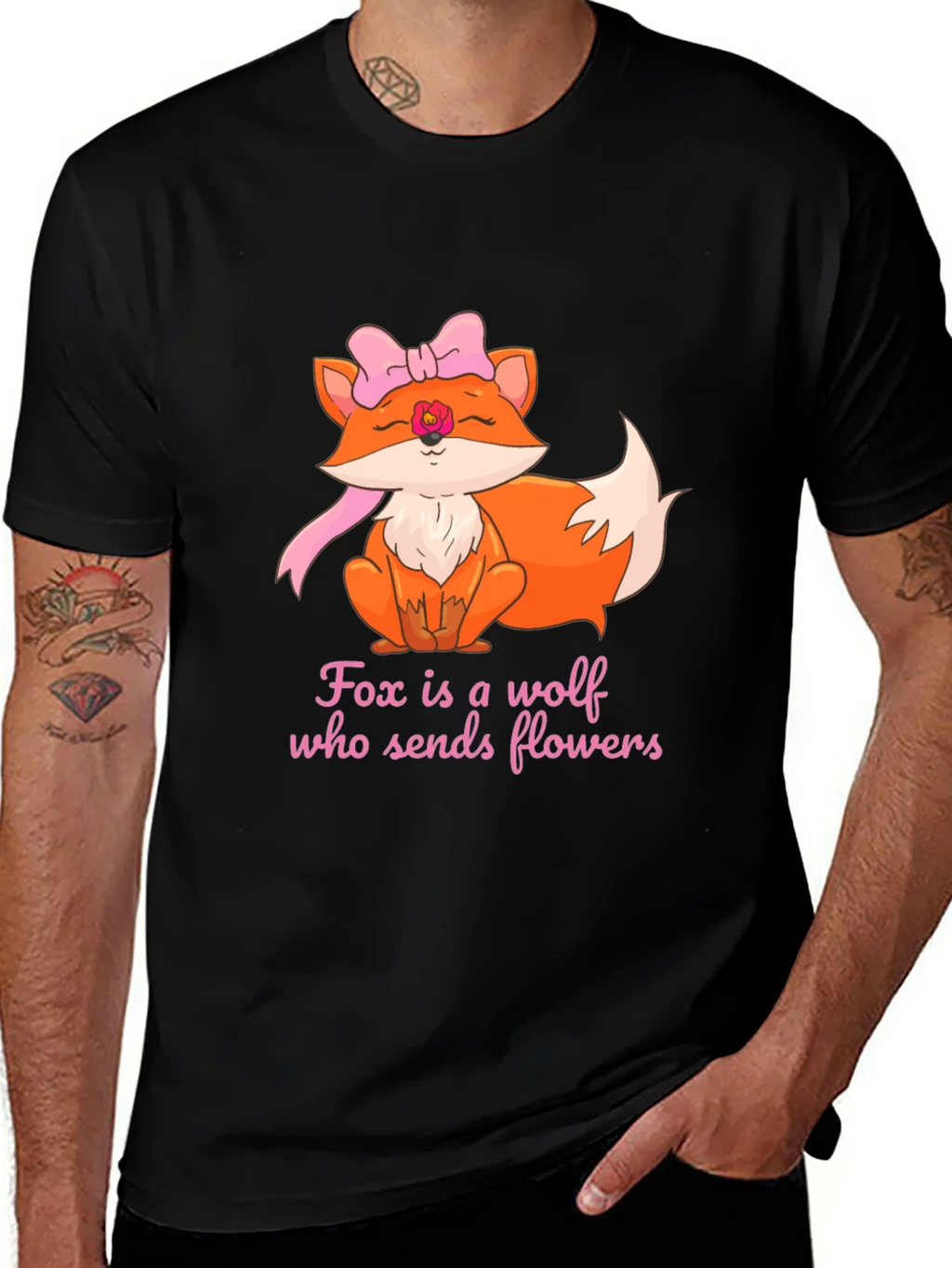 Fox Sends Flowers T-Shirt - Unique Graphic Tee product image 1