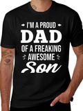 Proud Dad of an Awesome Son Black Graphic Tee product image 1