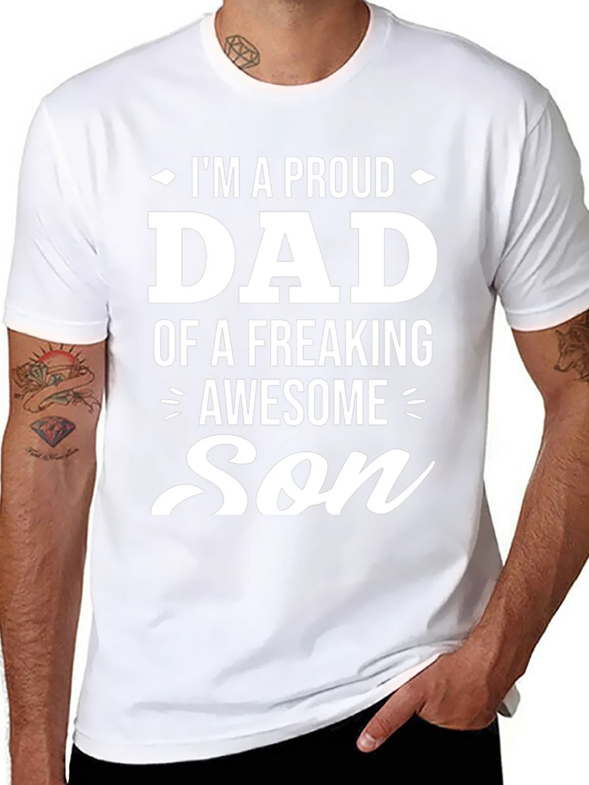 Proud Dad of an Awesome Son Black Graphic Tee product image 7