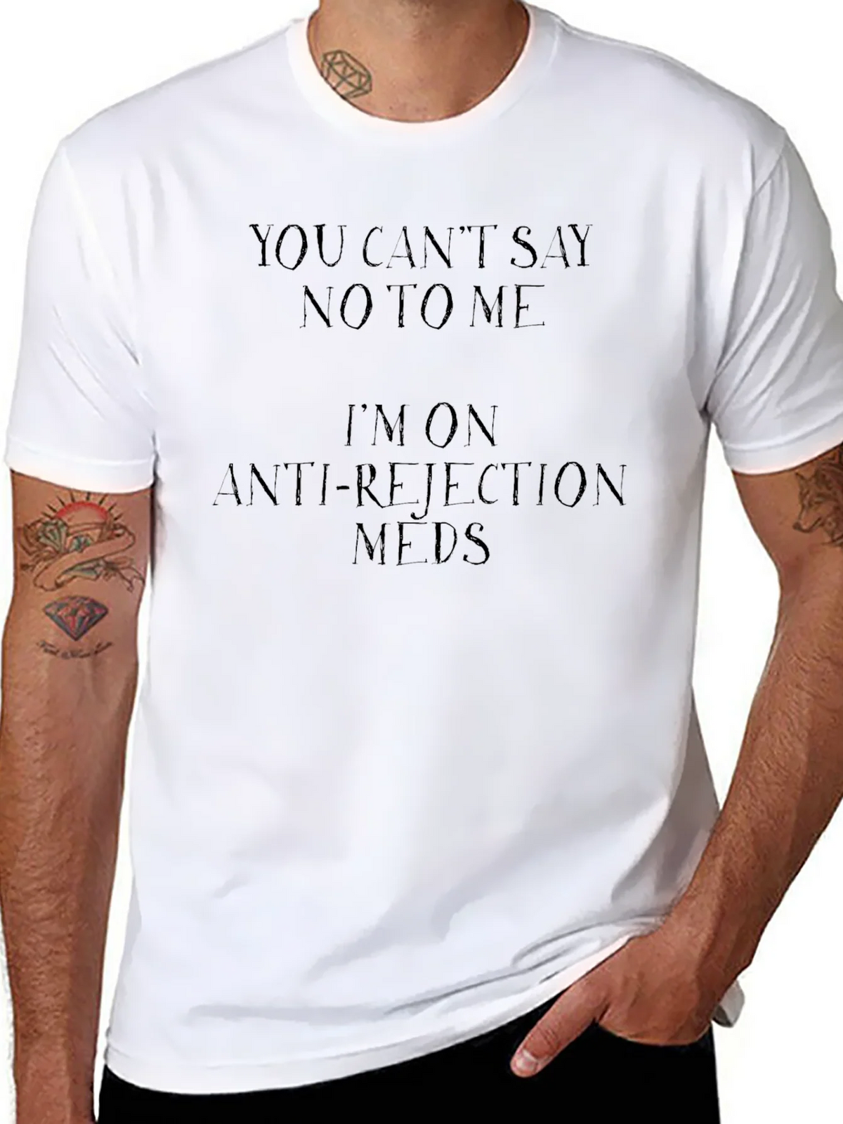 Funny Anti-Rejection Meds Black T-Shirt product image 7