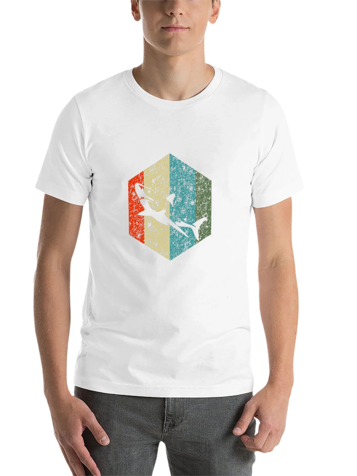 Retro Shark Graphic Tee - Black Cotton Blend product image 10