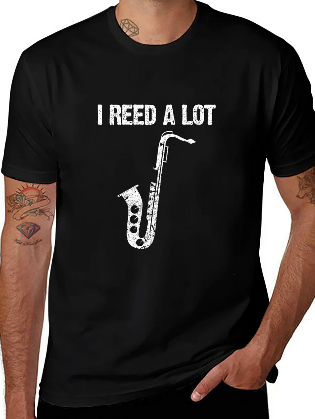 I Reed A Lot Saxophone T-Shirt Funny Musician Tee product image 1