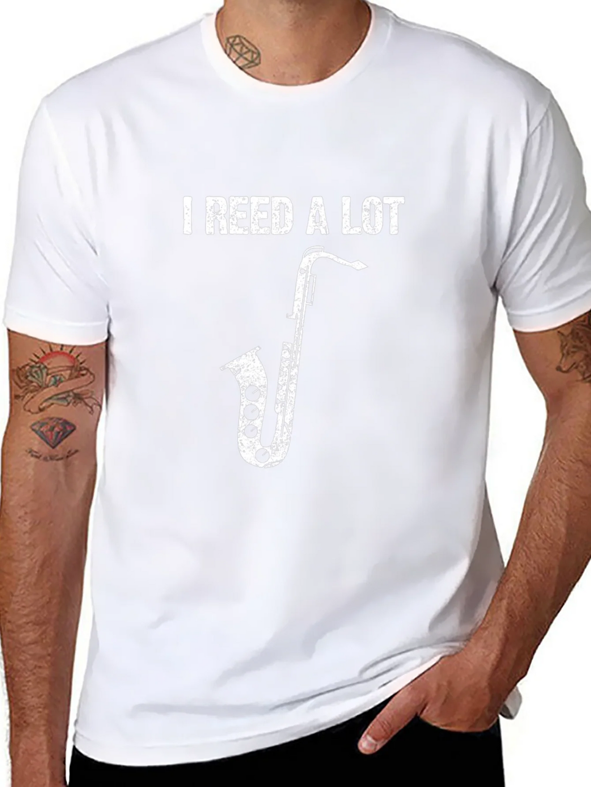 I Reed A Lot Saxophone T-Shirt Funny Musician Tee product image 7