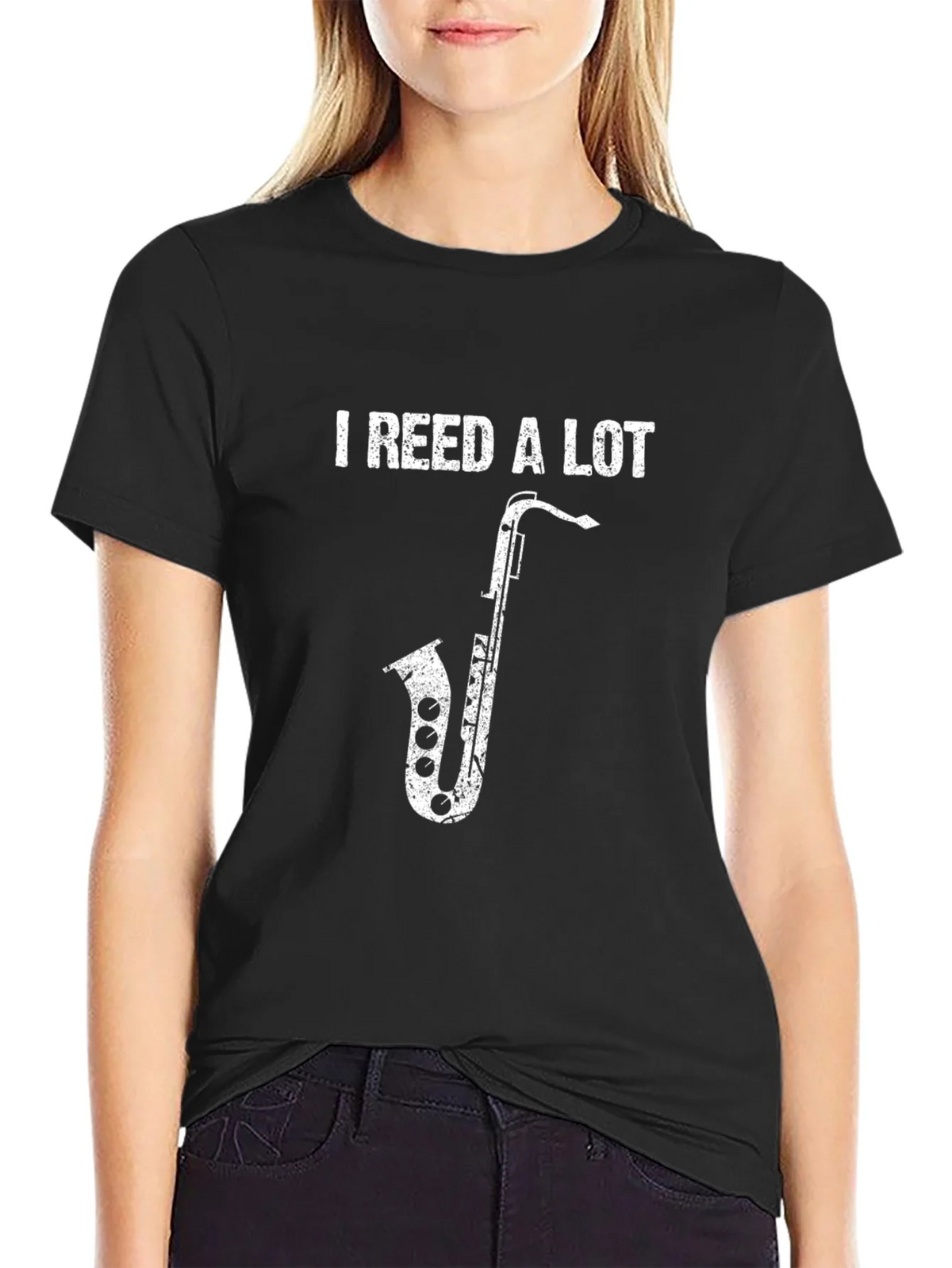 I Reed A Lot Saxophone T-Shirt Funny Musician Tee product image 2