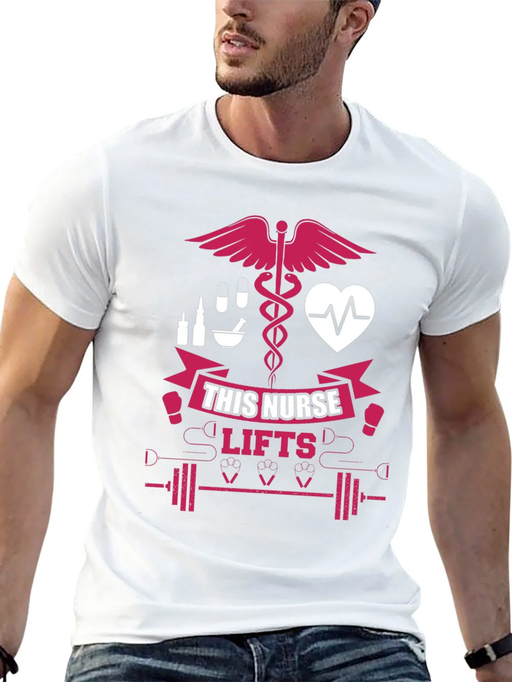 Nurse Lifts T-Shirt - Black Gym Tee for Healthcare Heroes product image 12