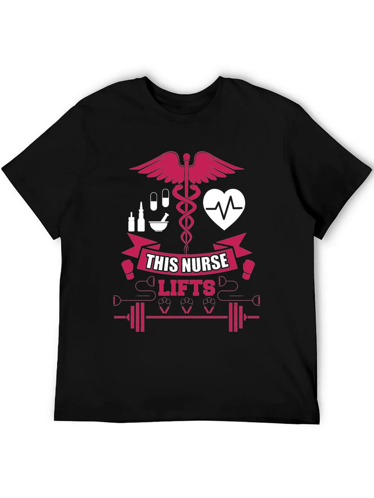 Nurse Lifts T-Shirt - Black Gym Tee for Healthcare Heroes product image 5