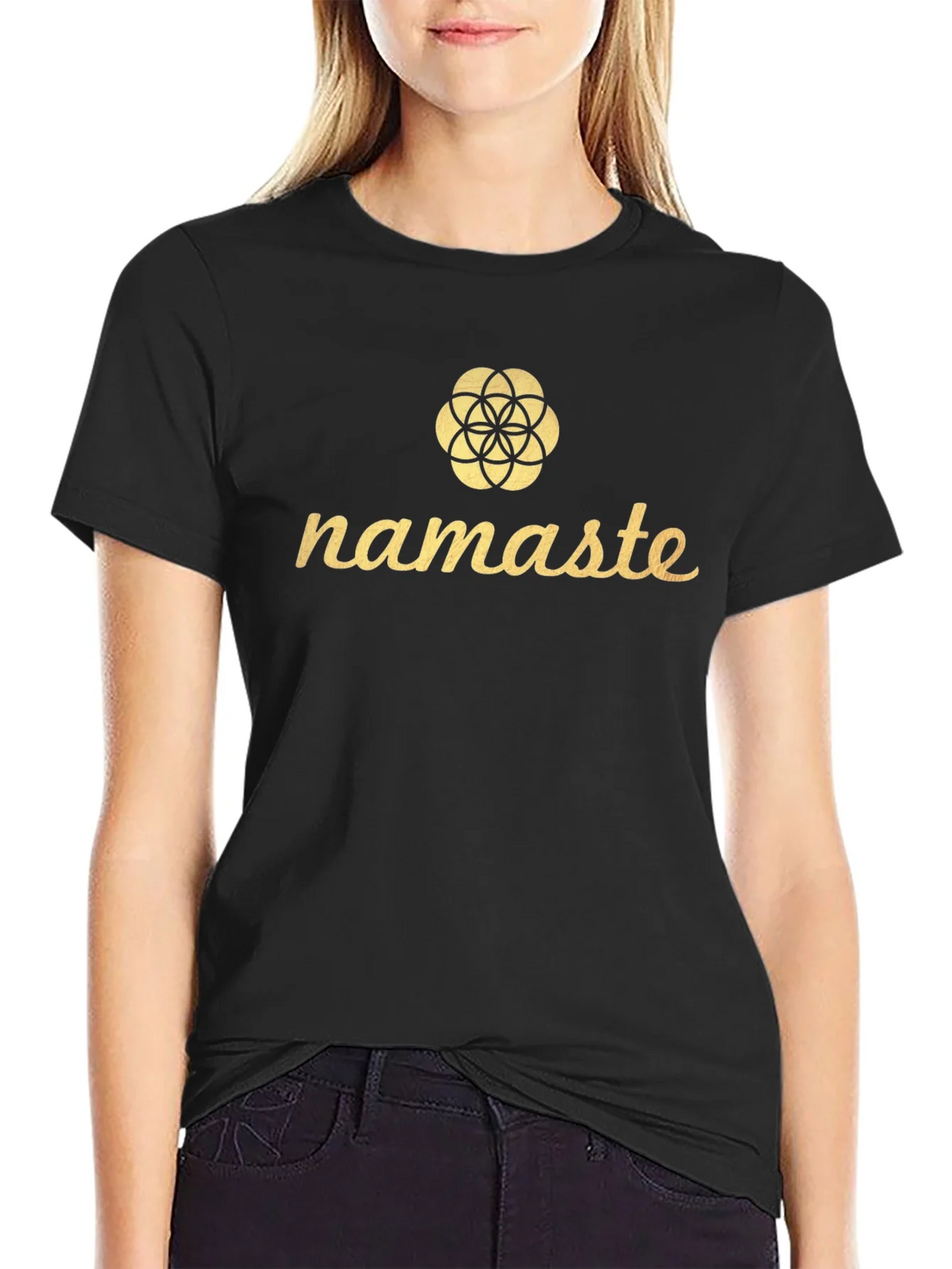 Namaste Yoga T-Shirt - Black product image 1