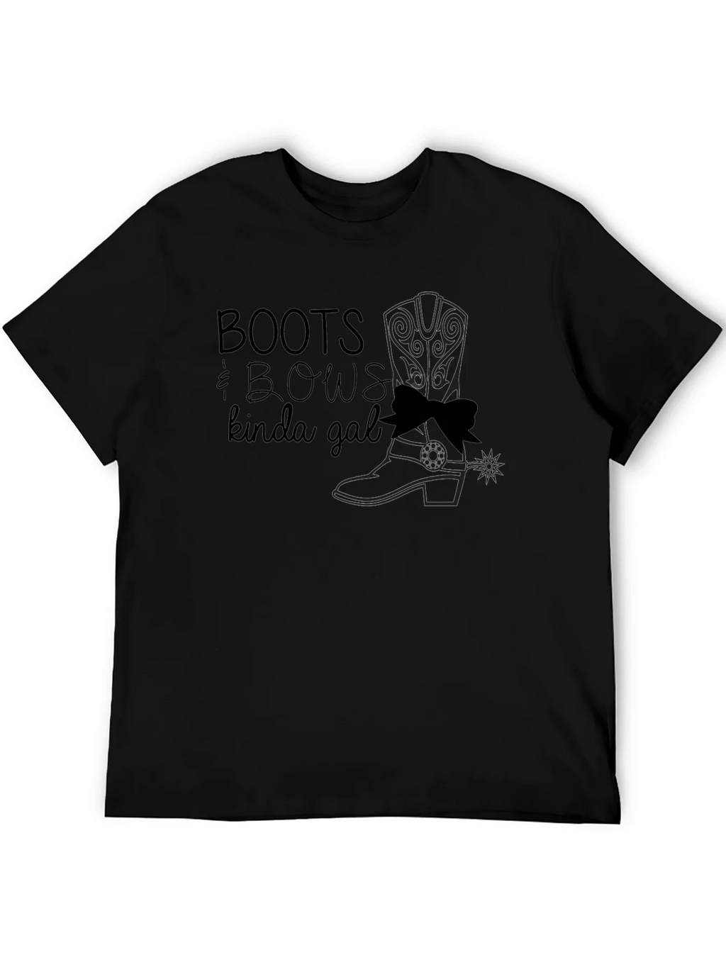 Boots & Bows Kinda Gal Black T-Shirt product image 5