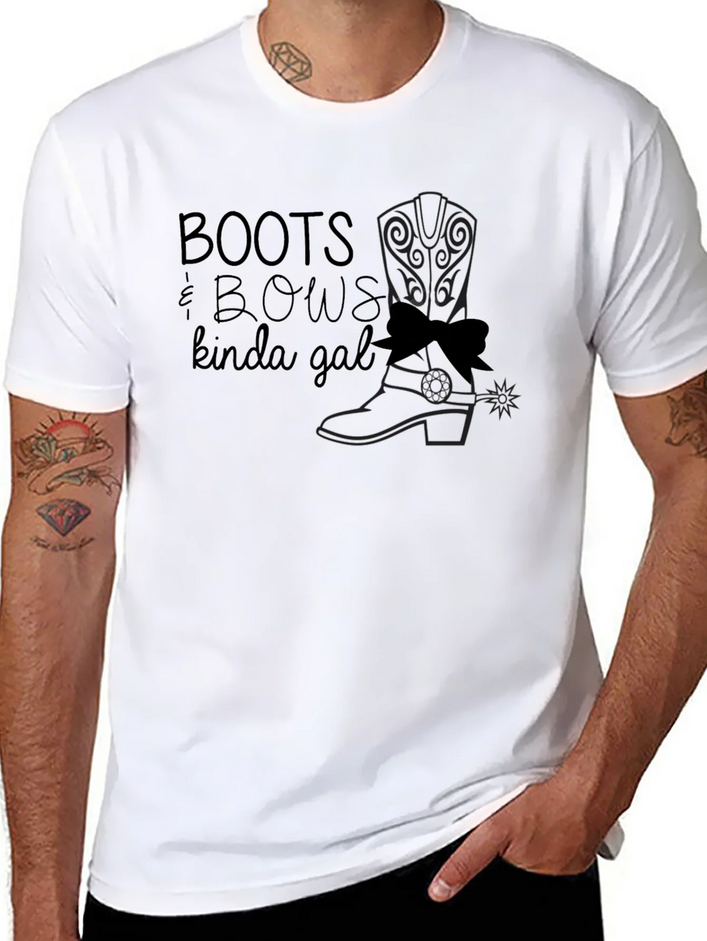 Boots & Bows Kinda Gal Black T-Shirt product image 7