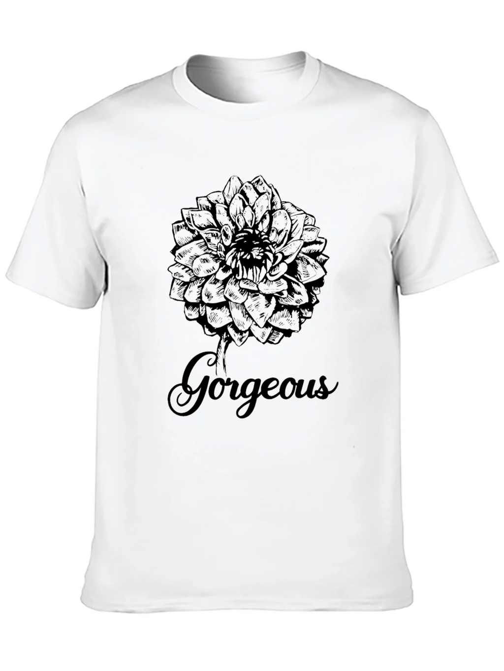 Gorgeous Flower Graphic Print Black T-Shirt product image 9