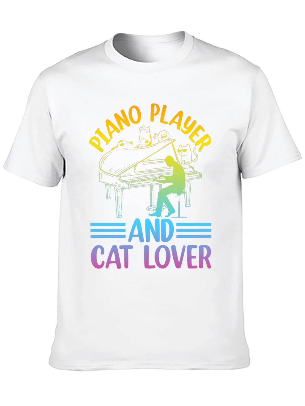 Piano Player Cat Lover T-Shirt - Music & Feline Fun product image 9