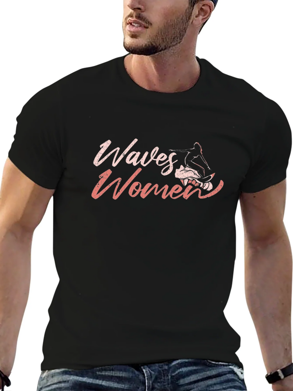 Waves Womens Graphic Tee - Black product image 6