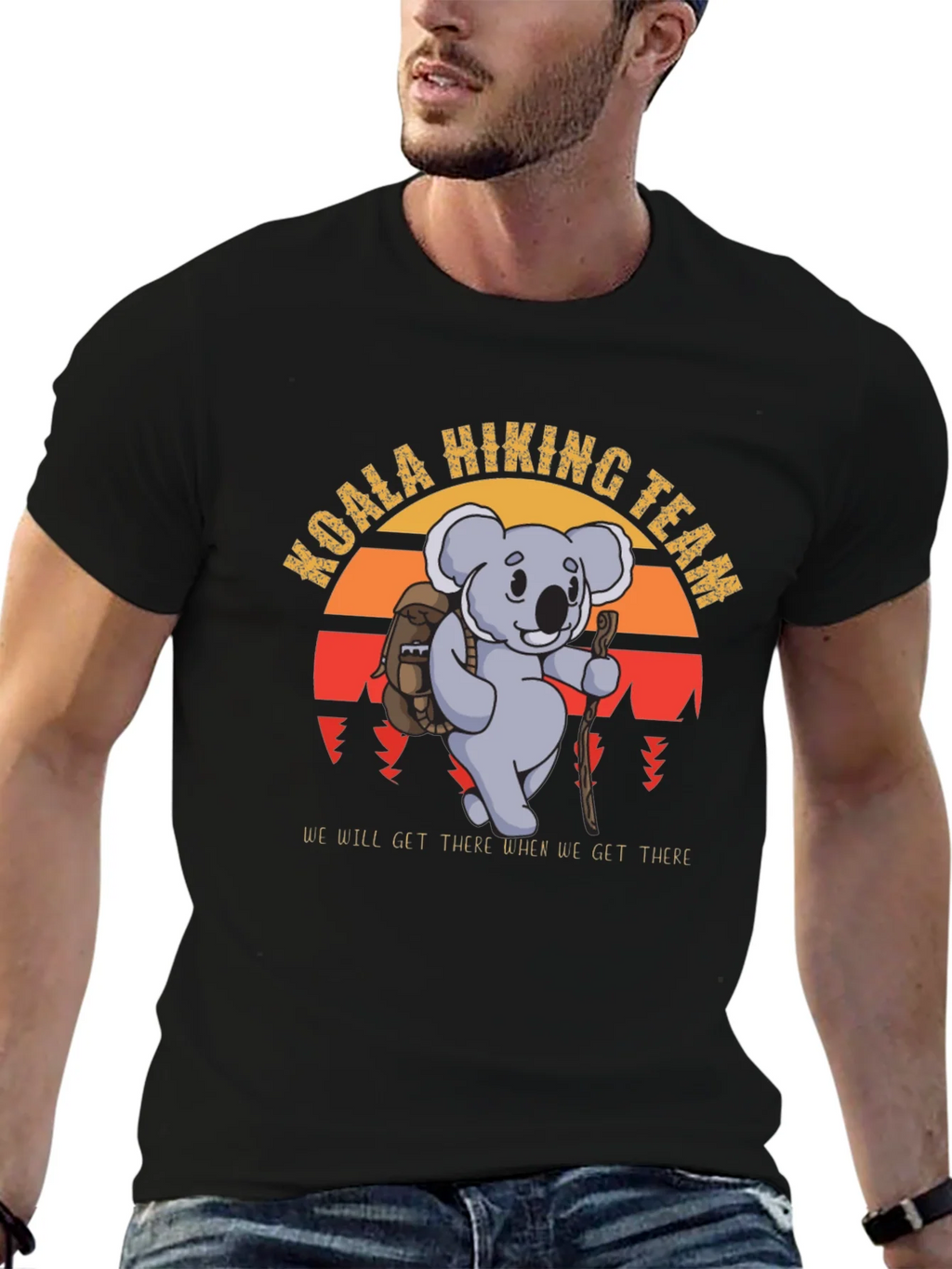 Koala Hiking Team Black T-Shirt product image 6
