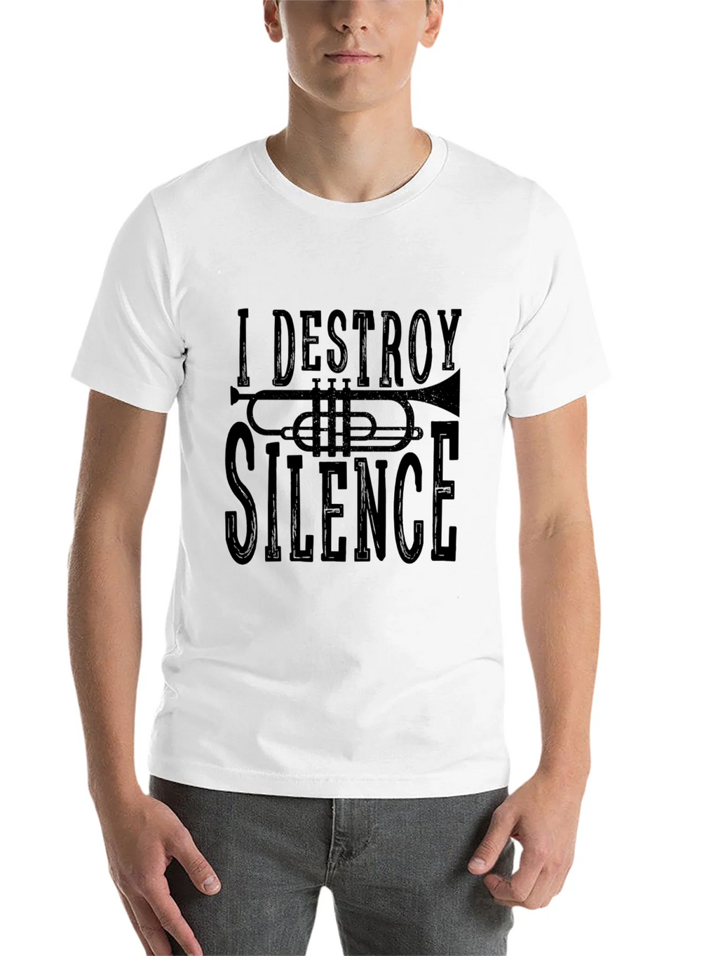 I DESTROY SILENCE T-Shirt - Black Trumpet Graphic Tee product image 10