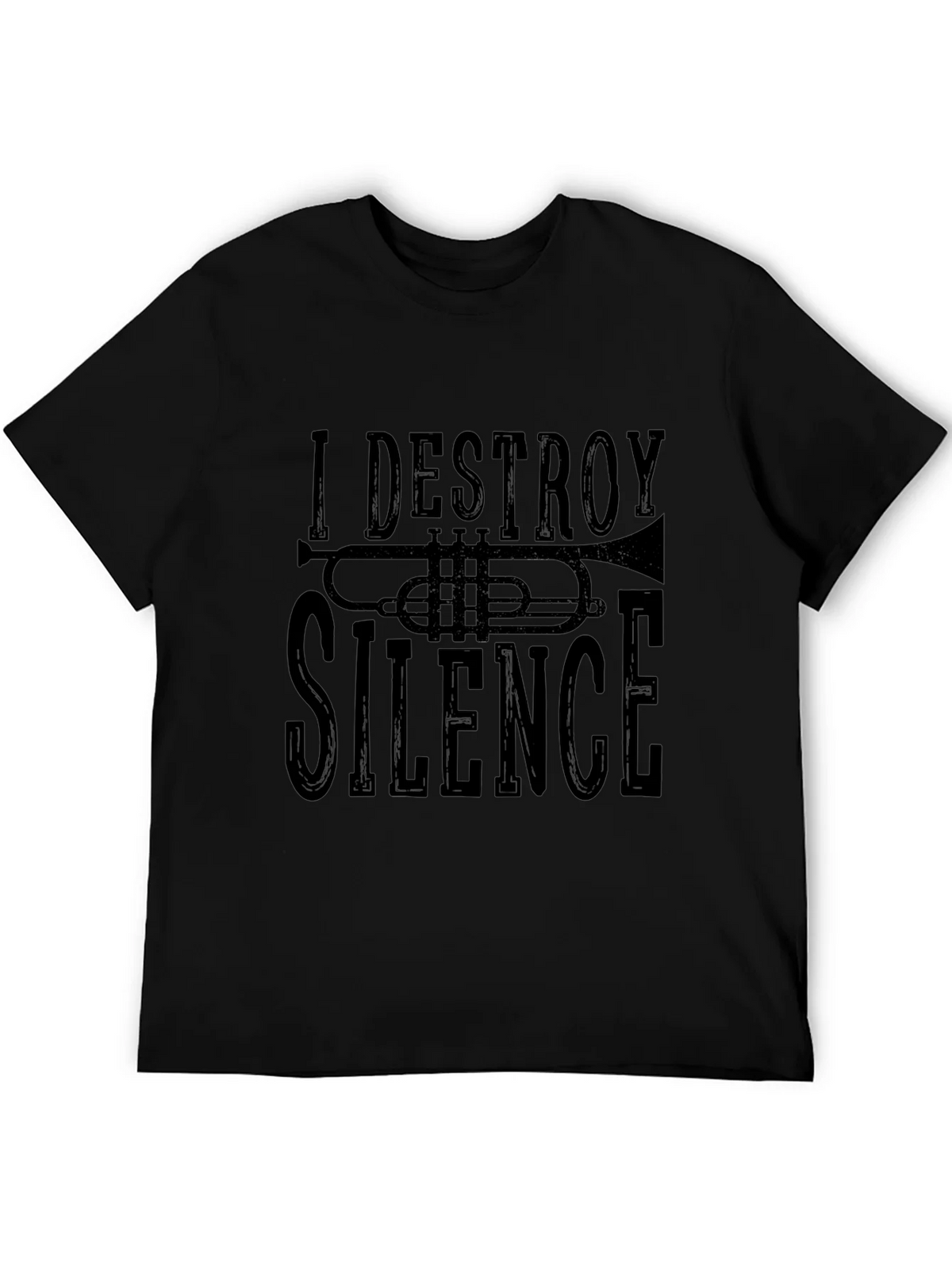 I DESTROY SILENCE T-Shirt - Black Trumpet Graphic Tee product image 5
