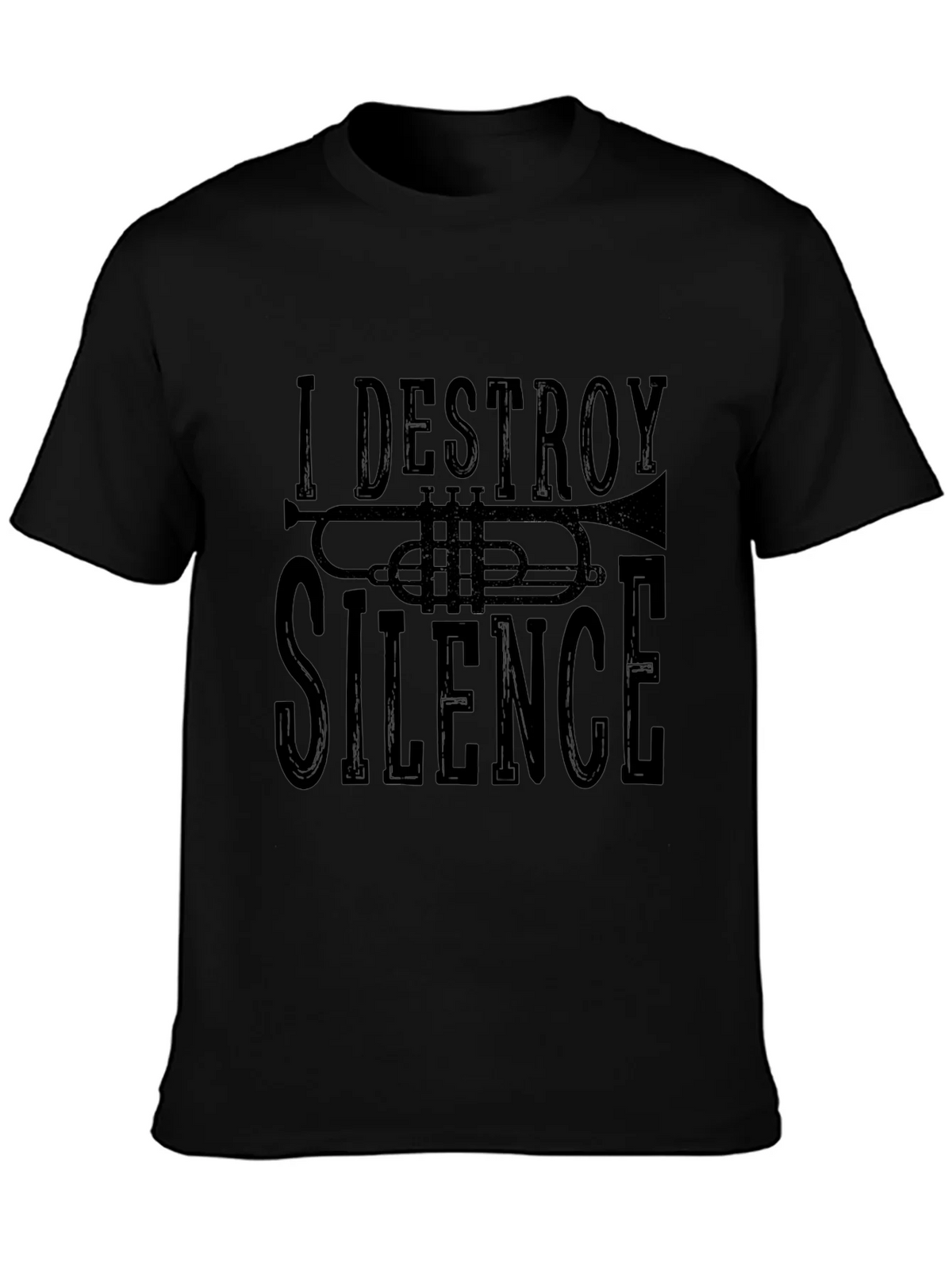 I DESTROY SILENCE T-Shirt - Black Trumpet Graphic Tee product image 3