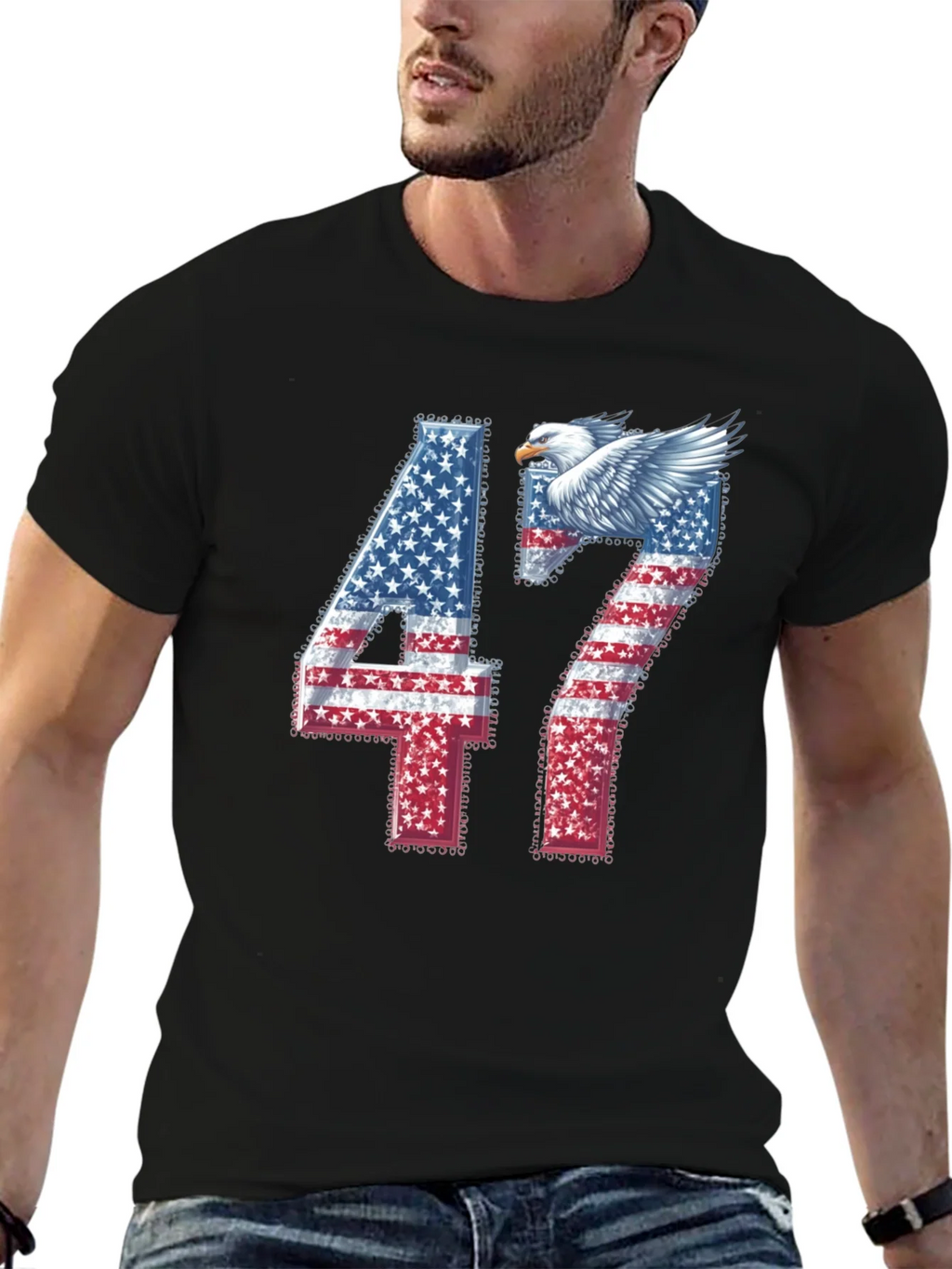American Flag Eagle 47 Graphic Tee product image 6