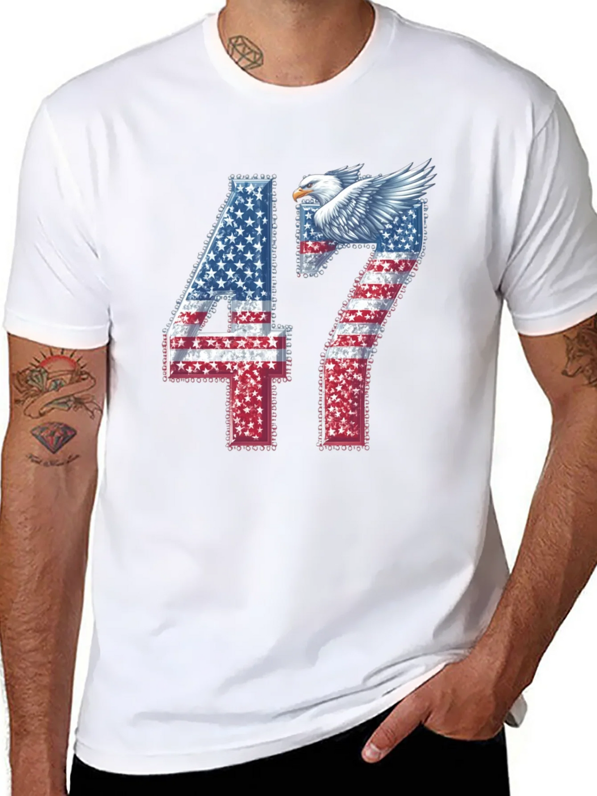 American Flag Eagle 47 Graphic Tee product image 7