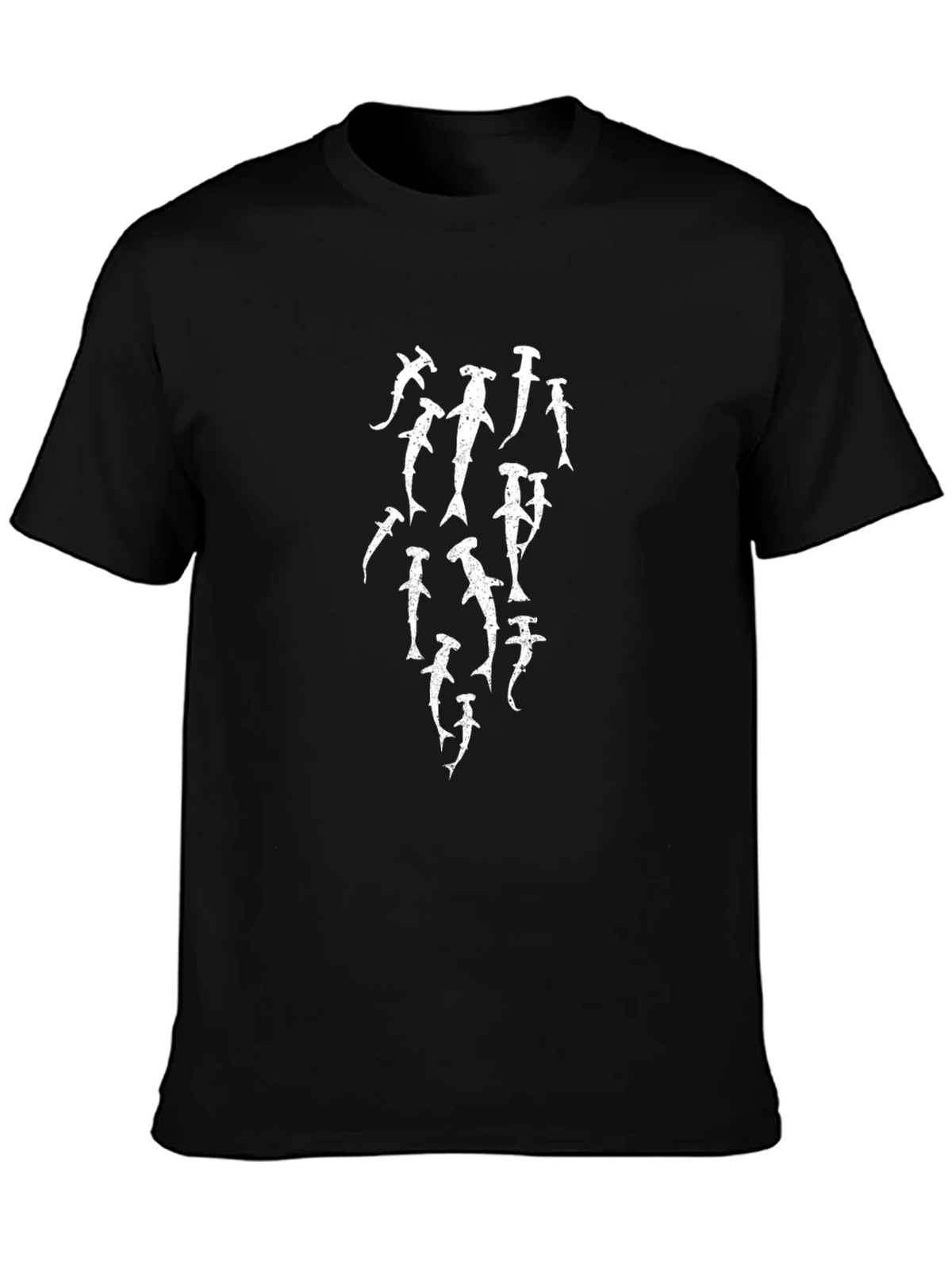 Hammerhead Shark Graphic Print Black T-Shirt product image 3