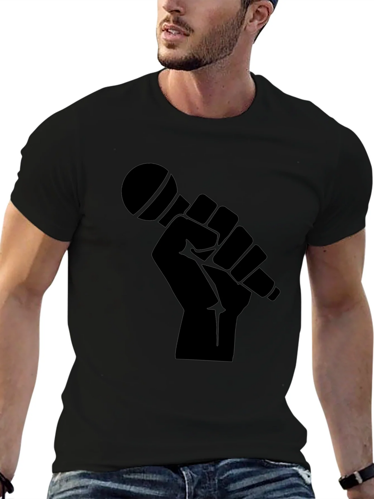 Black Microphone Graphic T-Shirt product image 6