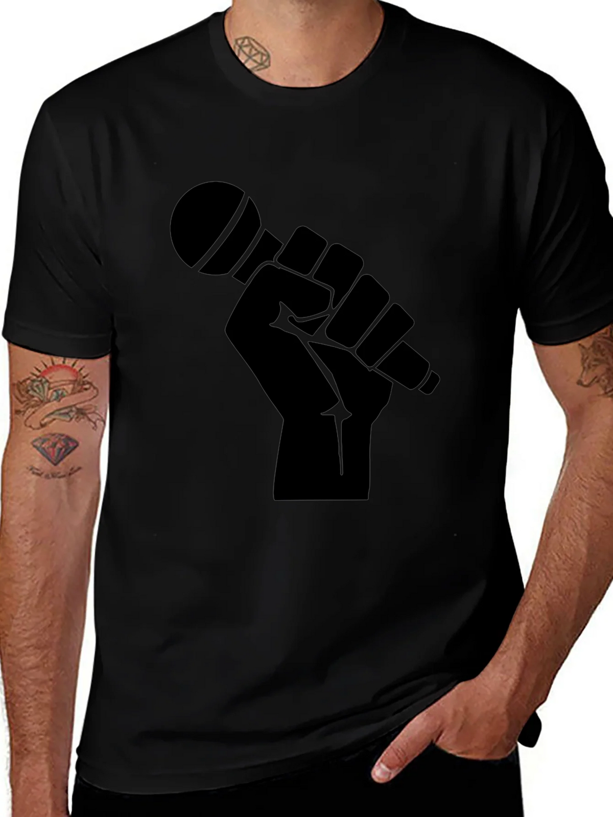 Black Microphone Graphic T-Shirt product image 1