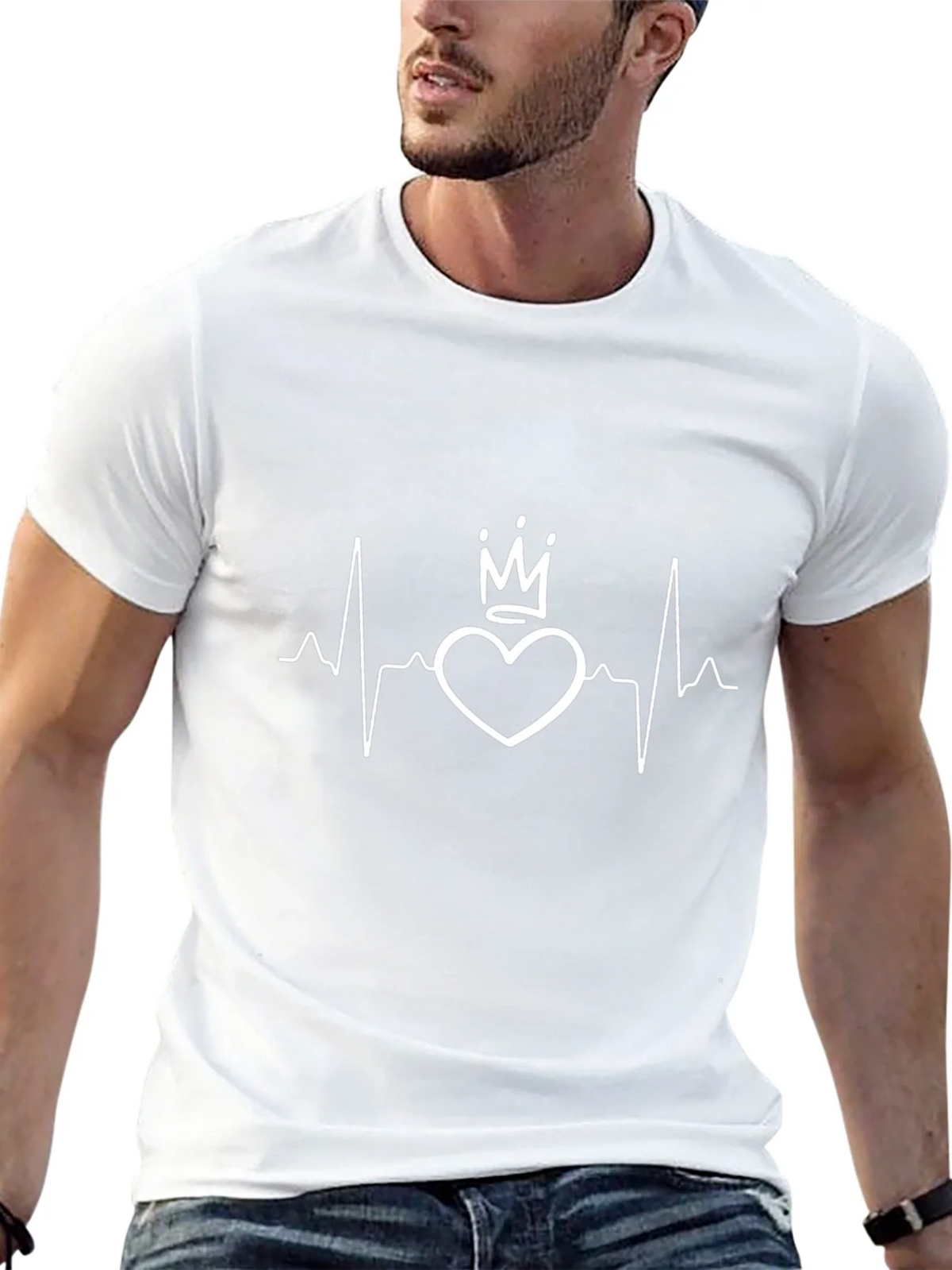 Heartbeat Crown Graphic Tee - Black Cotton product image 10
