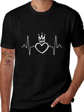 Heartbeat Crown Graphic Tee - Black Cotton product image 1