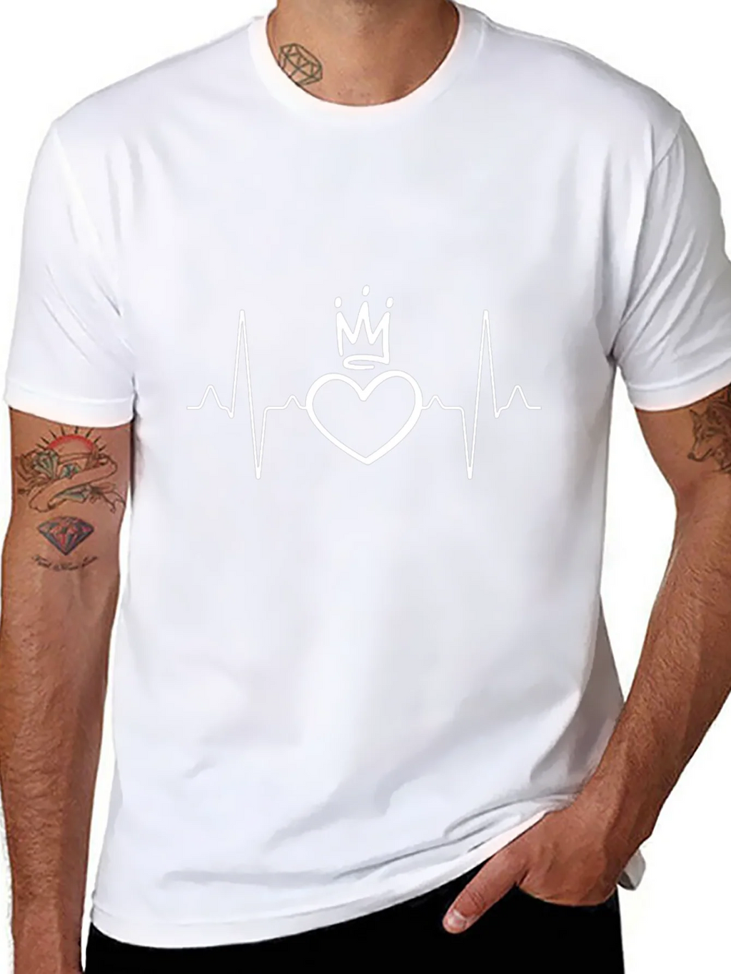 Heartbeat Crown Graphic Tee - Black Cotton product image 6