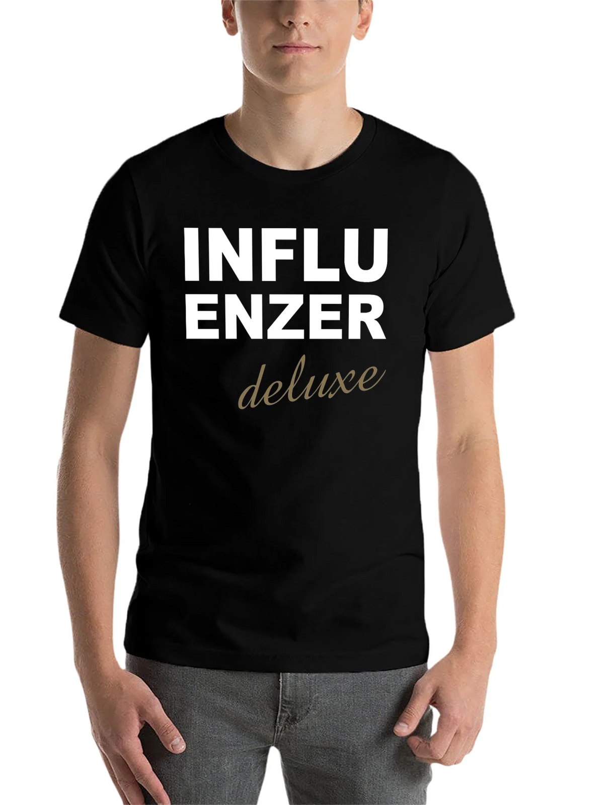 Influencer Deluxe Graphic Tee - Black Cotton T-Shirt product image 4
