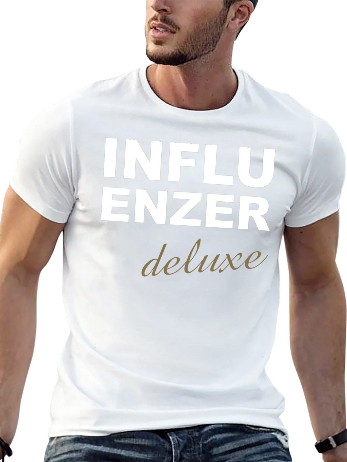 Influencer Deluxe Graphic Tee - Black Cotton T-Shirt product image 12