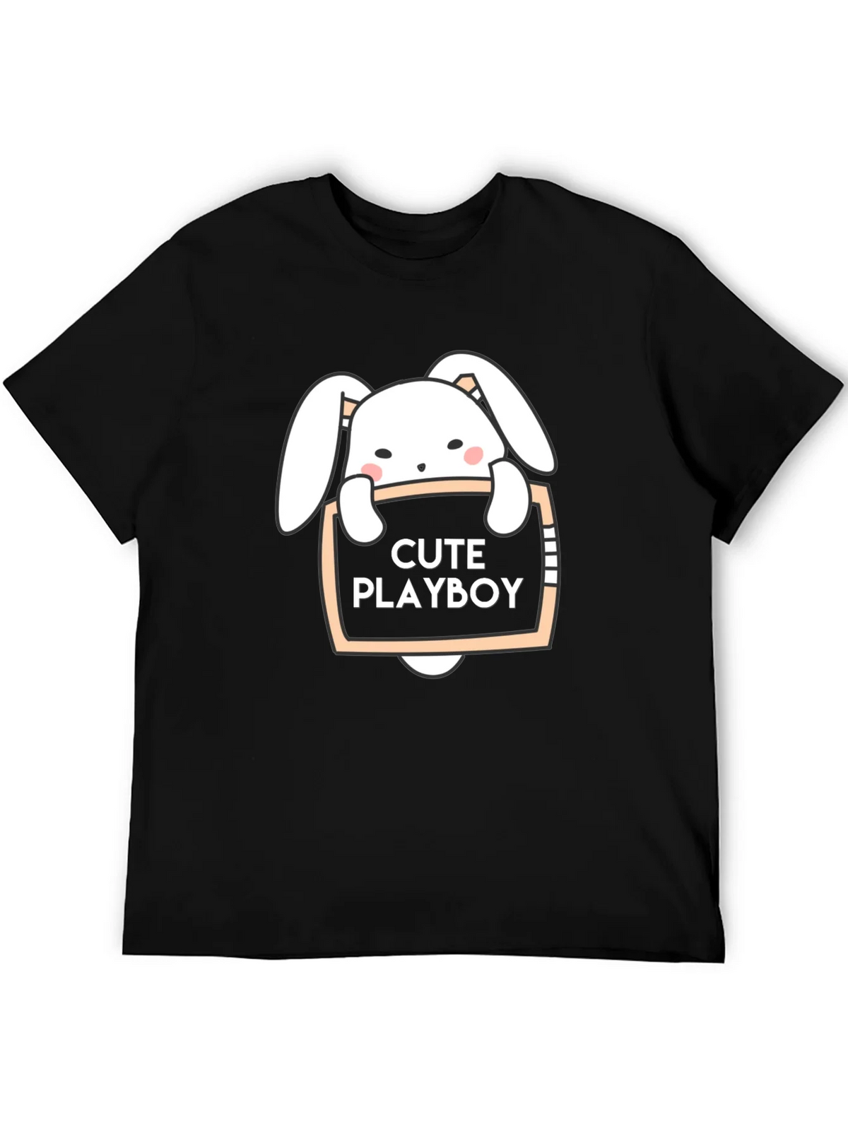 Cute Playboy Bunny Black T-Shirt product image 5