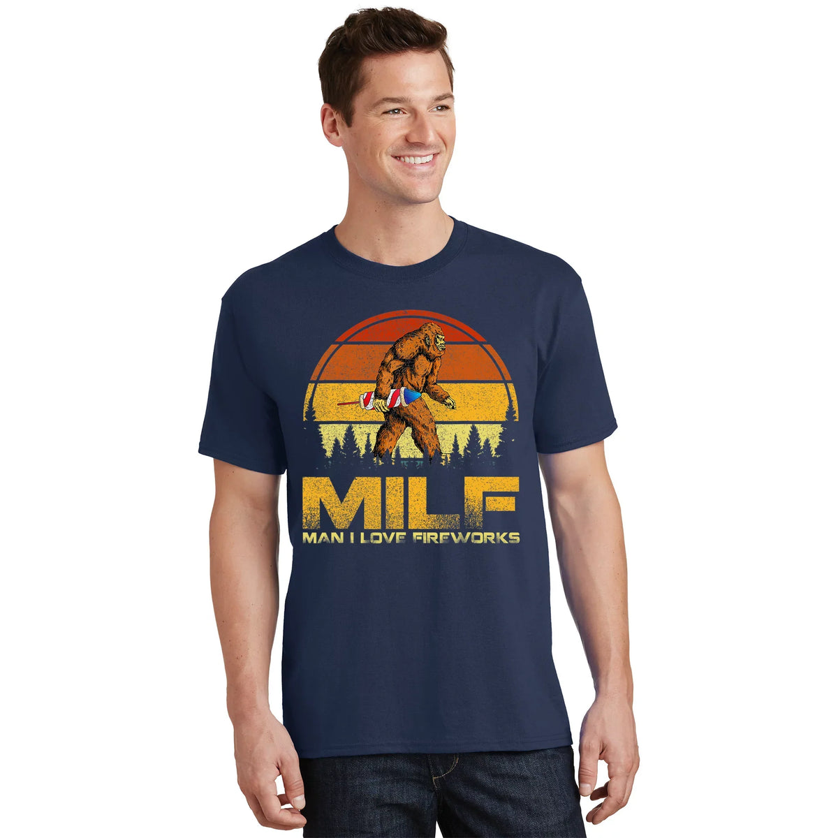 Vintage MILF Man I Love Fireworks Bigfoot Happy 4th Of July product image 1