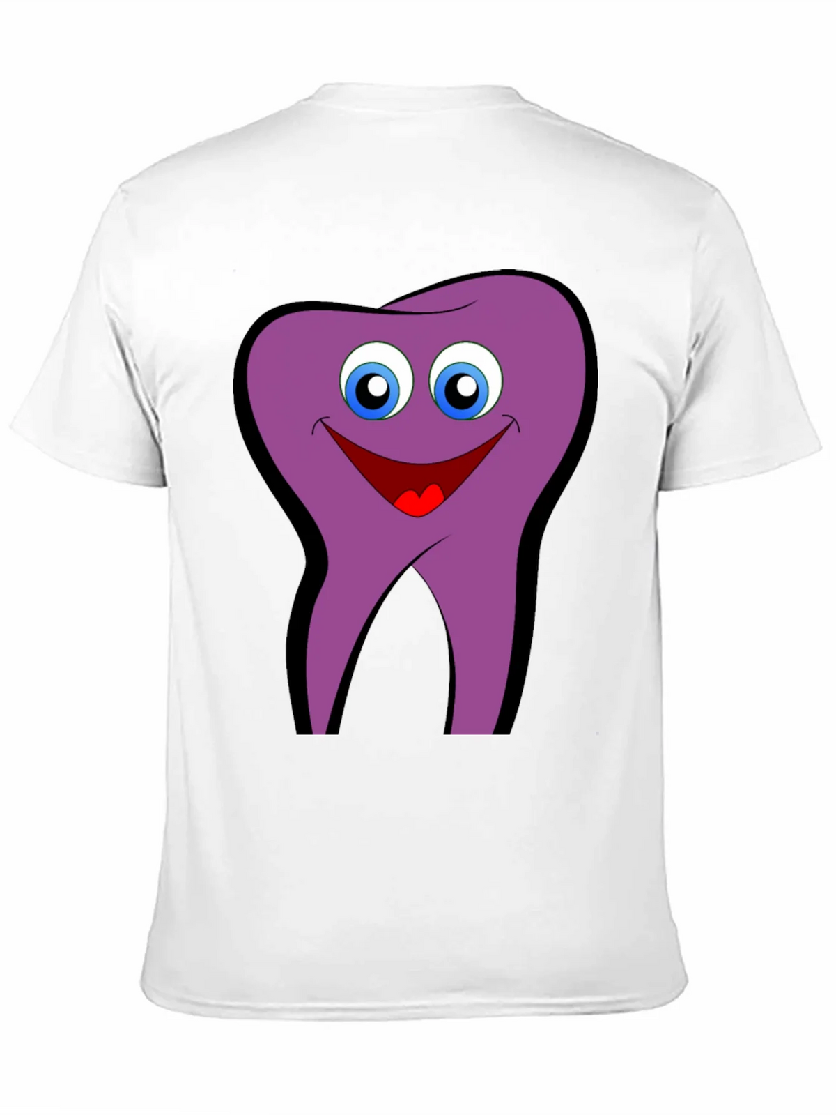Funny Tooth Cartoon Graphic Tee - Black Cotton T-Shirt product image 10