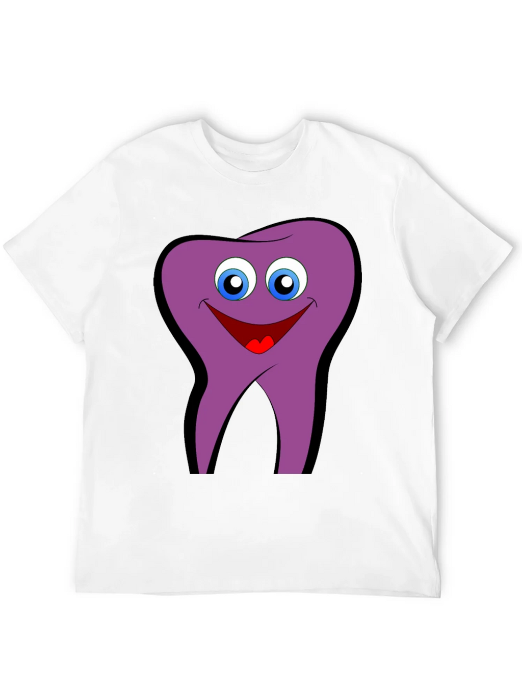 Funny Tooth Cartoon Graphic Tee - Black Cotton T-Shirt product image 11
