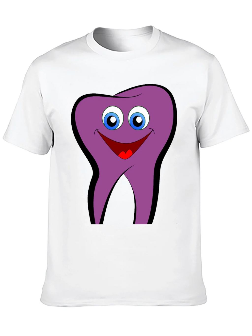 Funny Tooth Cartoon Graphic Tee - Black Cotton T-Shirt product image 9