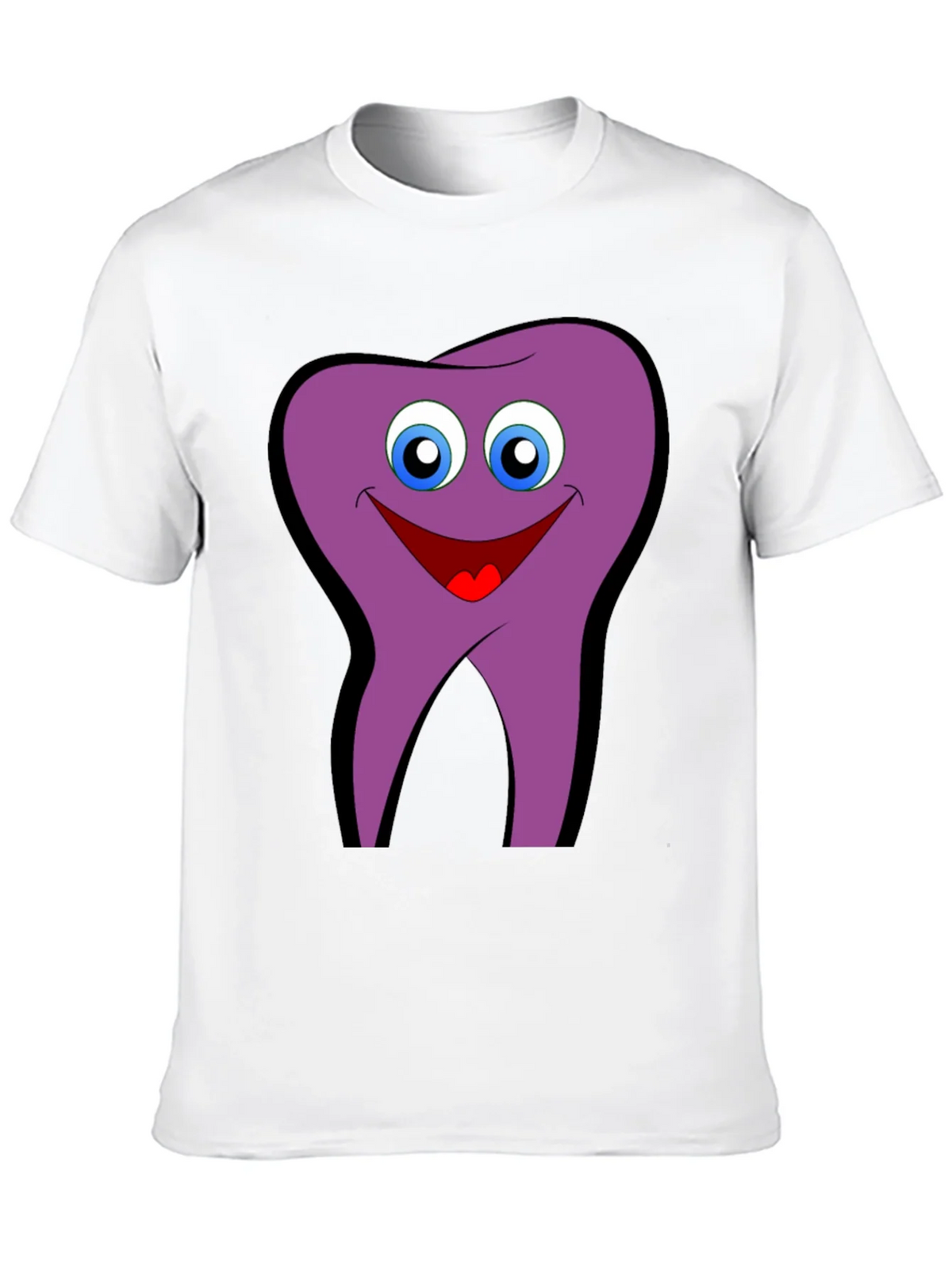 Funny Tooth Cartoon Graphic Tee - Black Cotton T-Shirt product image 9