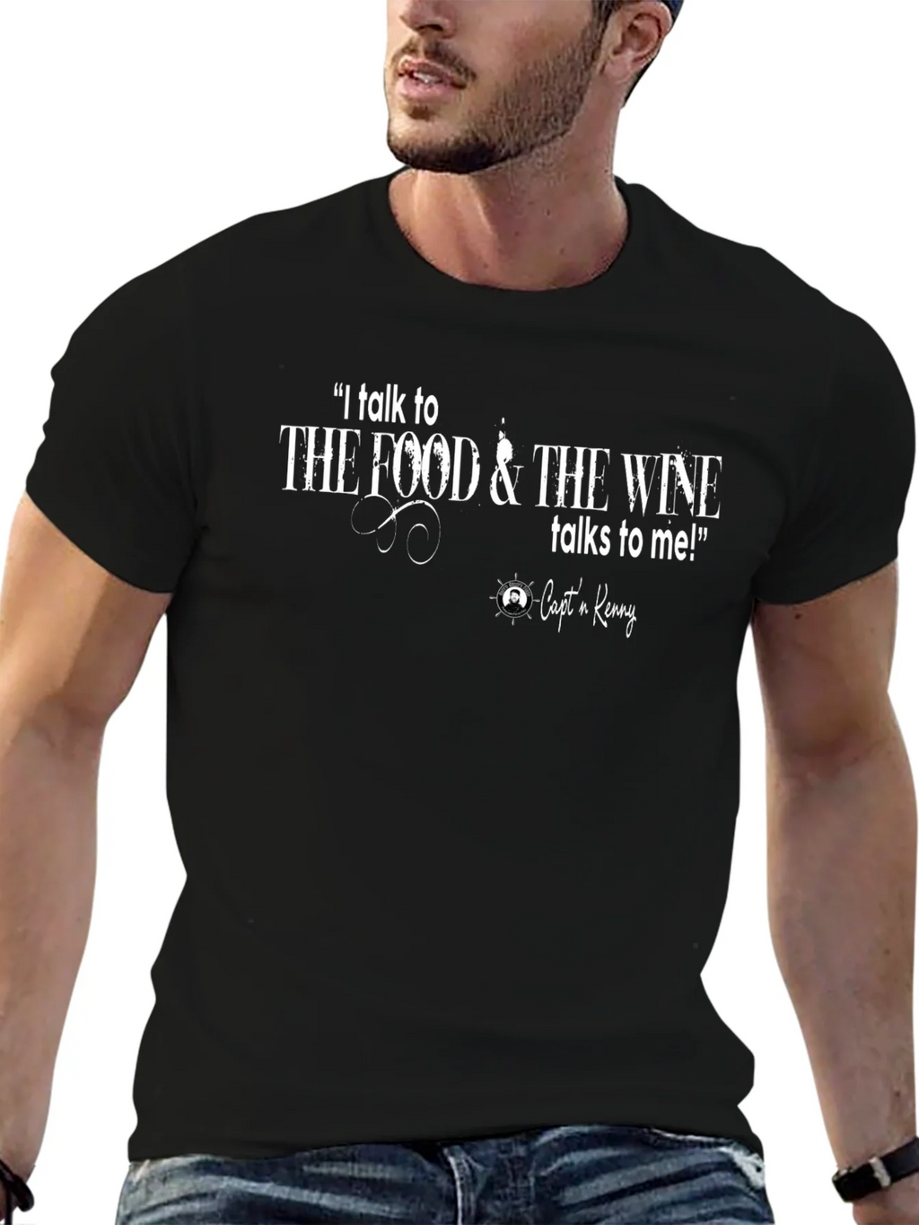 Food & Wine T-Shirt - Captn Kenny - Black Tee product image 6