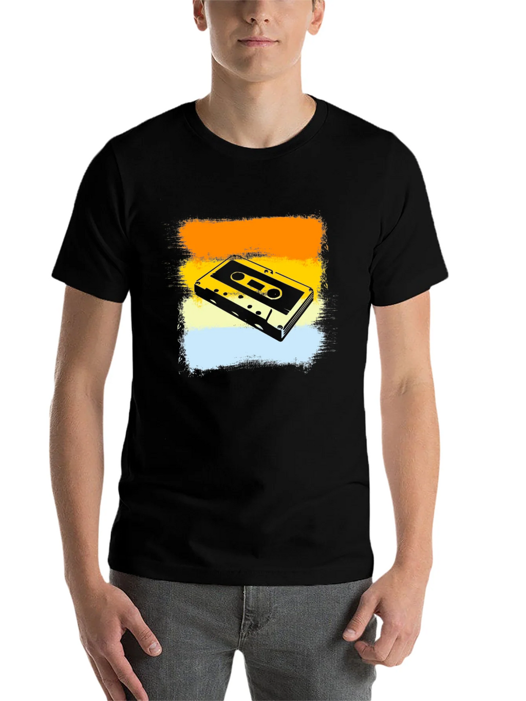 Retro Cassette Tape Graphic Tee - Vintage Style Black product image 4